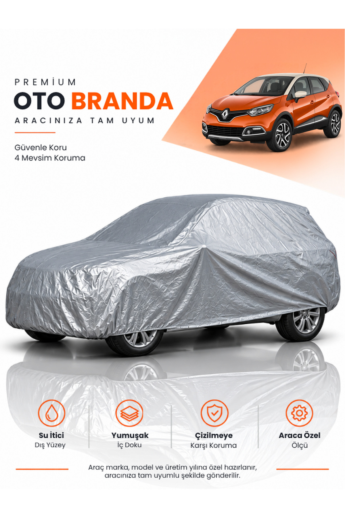 RENAULT CAPTUR (2013-2019) SUV Uyumlu Araba Brandası Oto Branda Araba Örtüsü Araç Çadırı