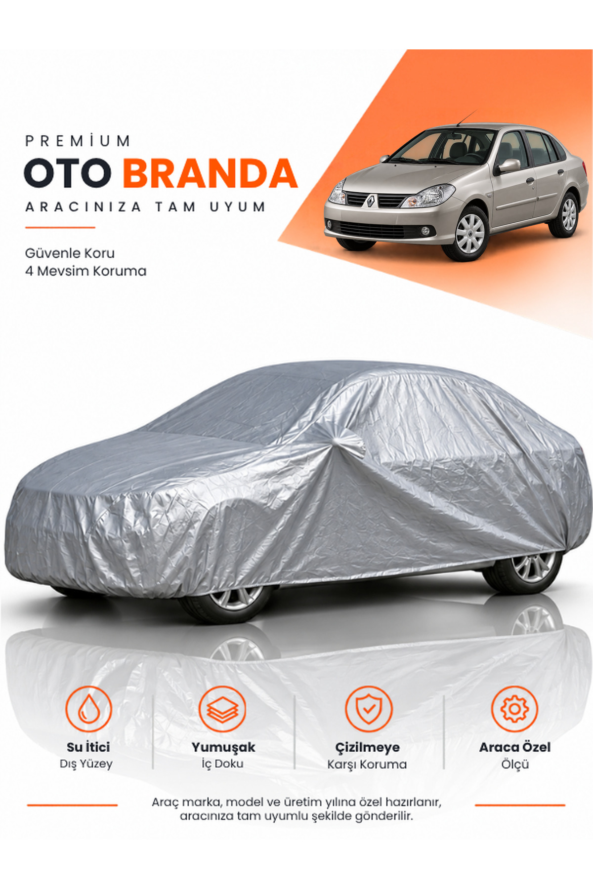 RENAULT SYMBOL (2008-2012) SEDAN Uyumlu Araba Brandası Oto Branda Araba Örtüsü Araç Çadırı