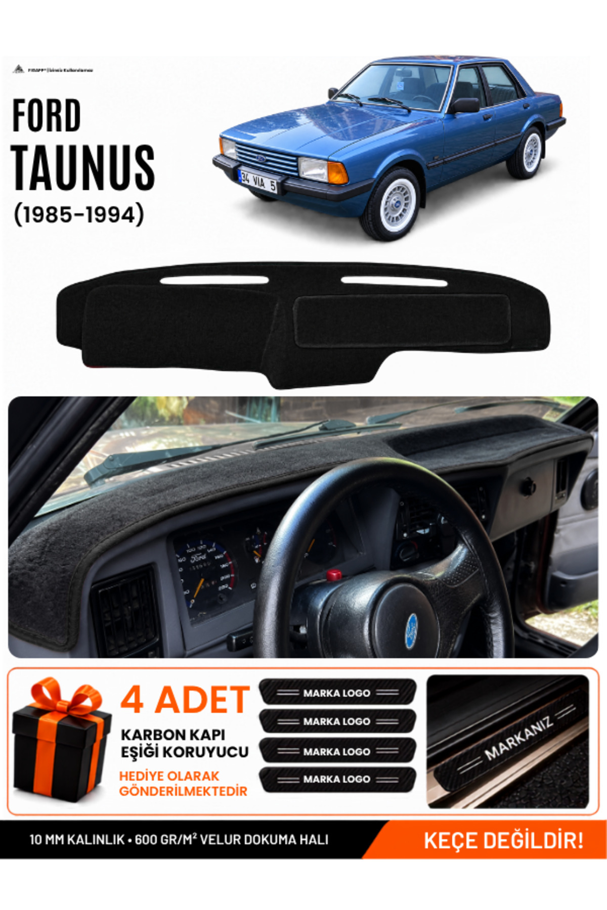 FORD TAUNUS (1985-1994) Uyumlu Torpido Siyah
