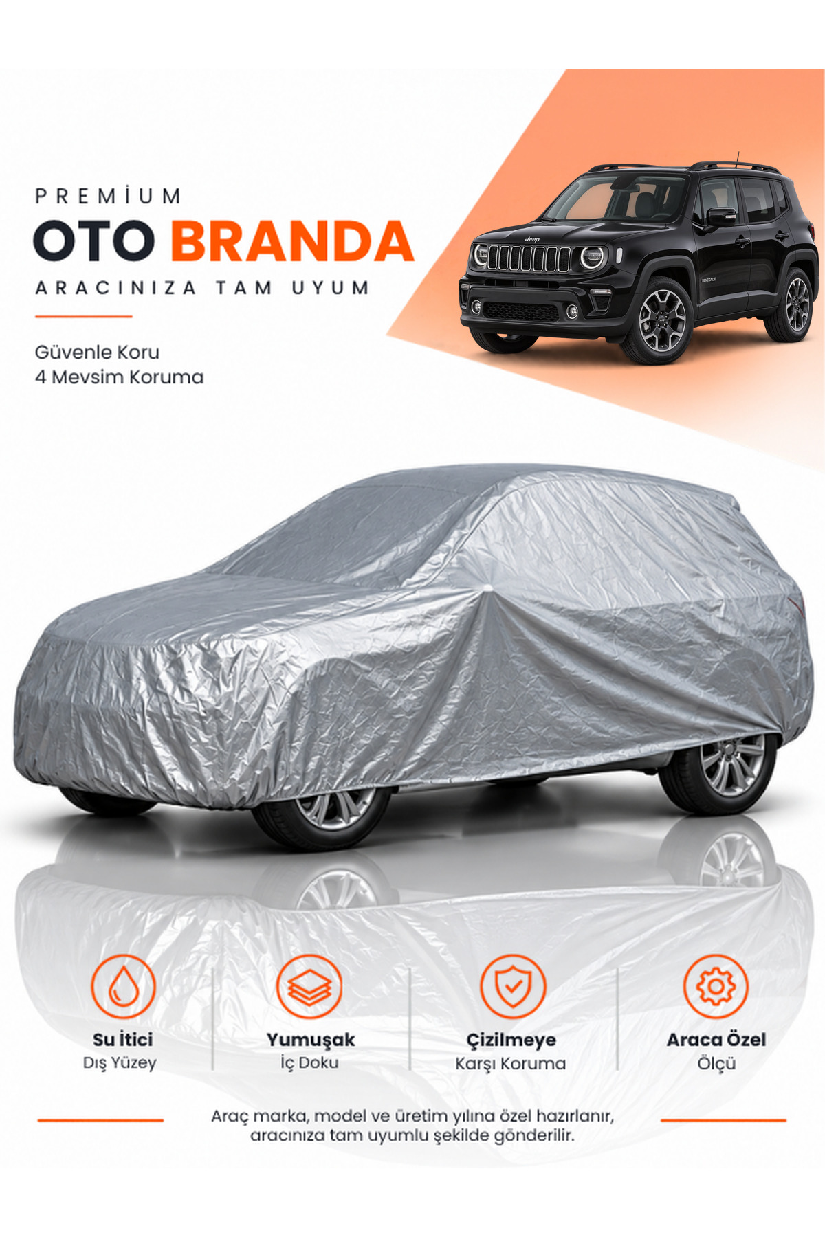 JEEP RENEGADE BU 2. MAKYAJ (2024-2025) SUV Uyumlu Araba Brandası Oto Branda Araba Örtüsü Araç Çadırı
