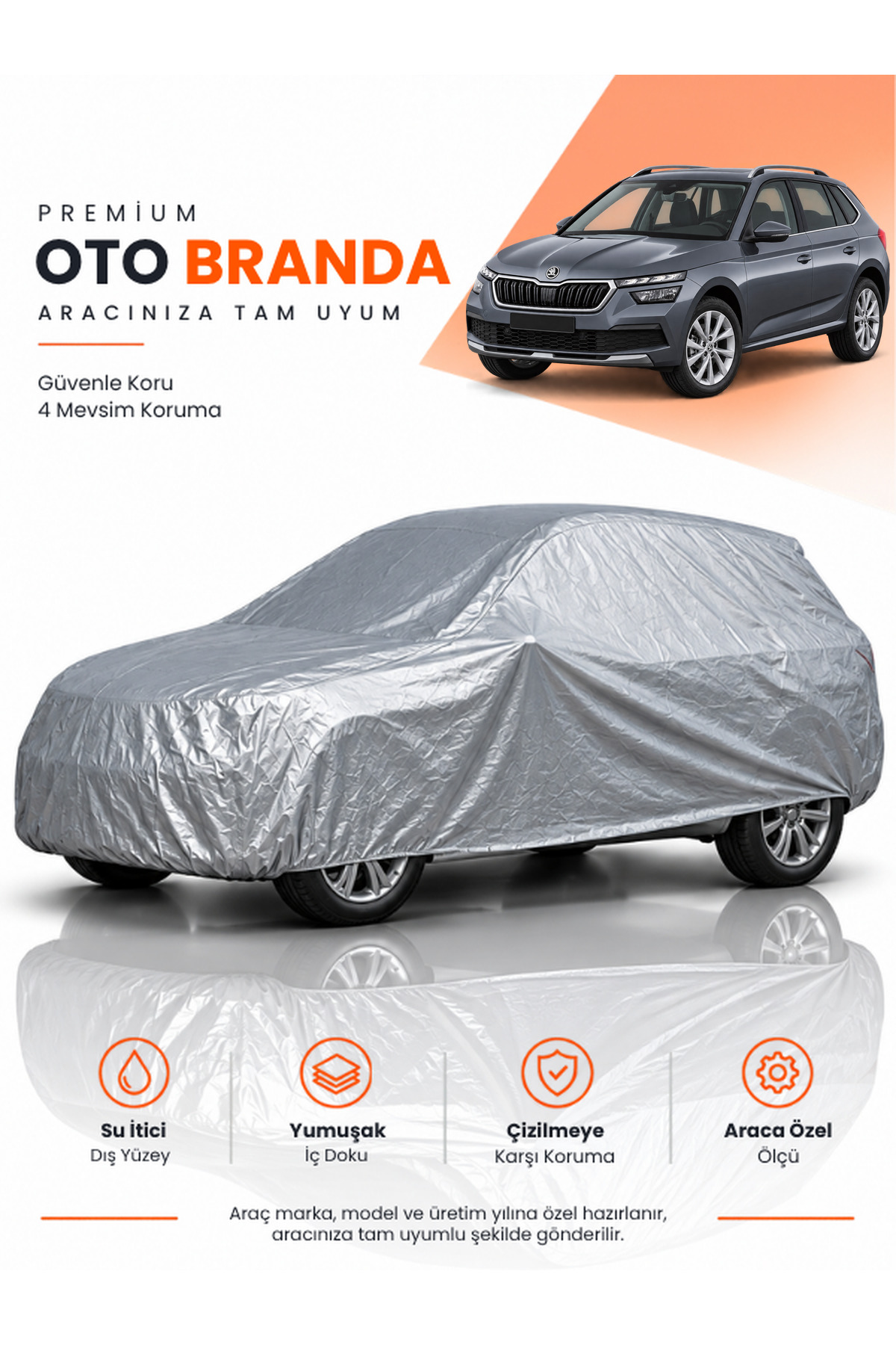 SKODA KAMİQ (2019-2026) SUV Uyumlu Araba Brandası Oto Branda Araba Örtüsü Araç Çadırı
