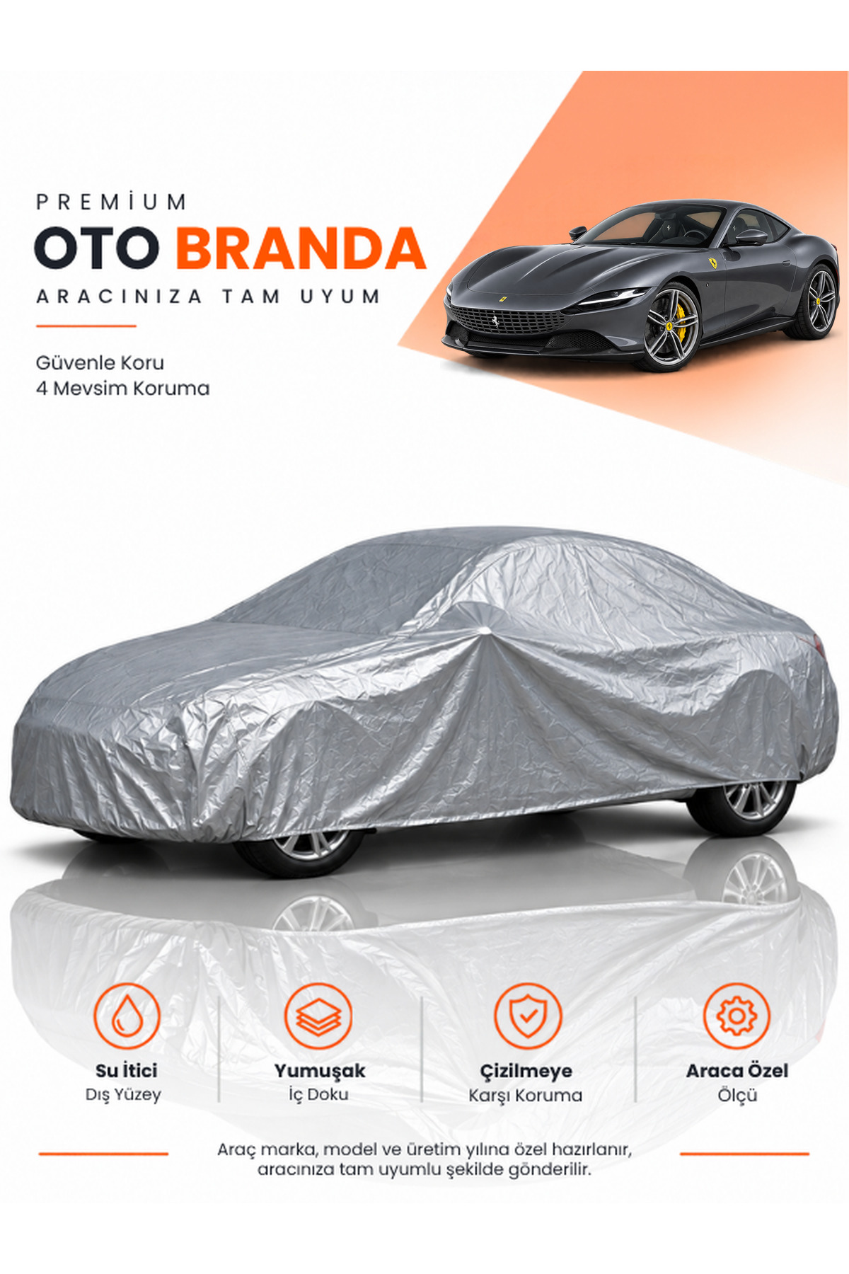 FERRARİ ROMA - ROMA SPİDER (2024-2026) COUPE Uyumlu Araba Brandası Oto Branda Araba Örtüsü