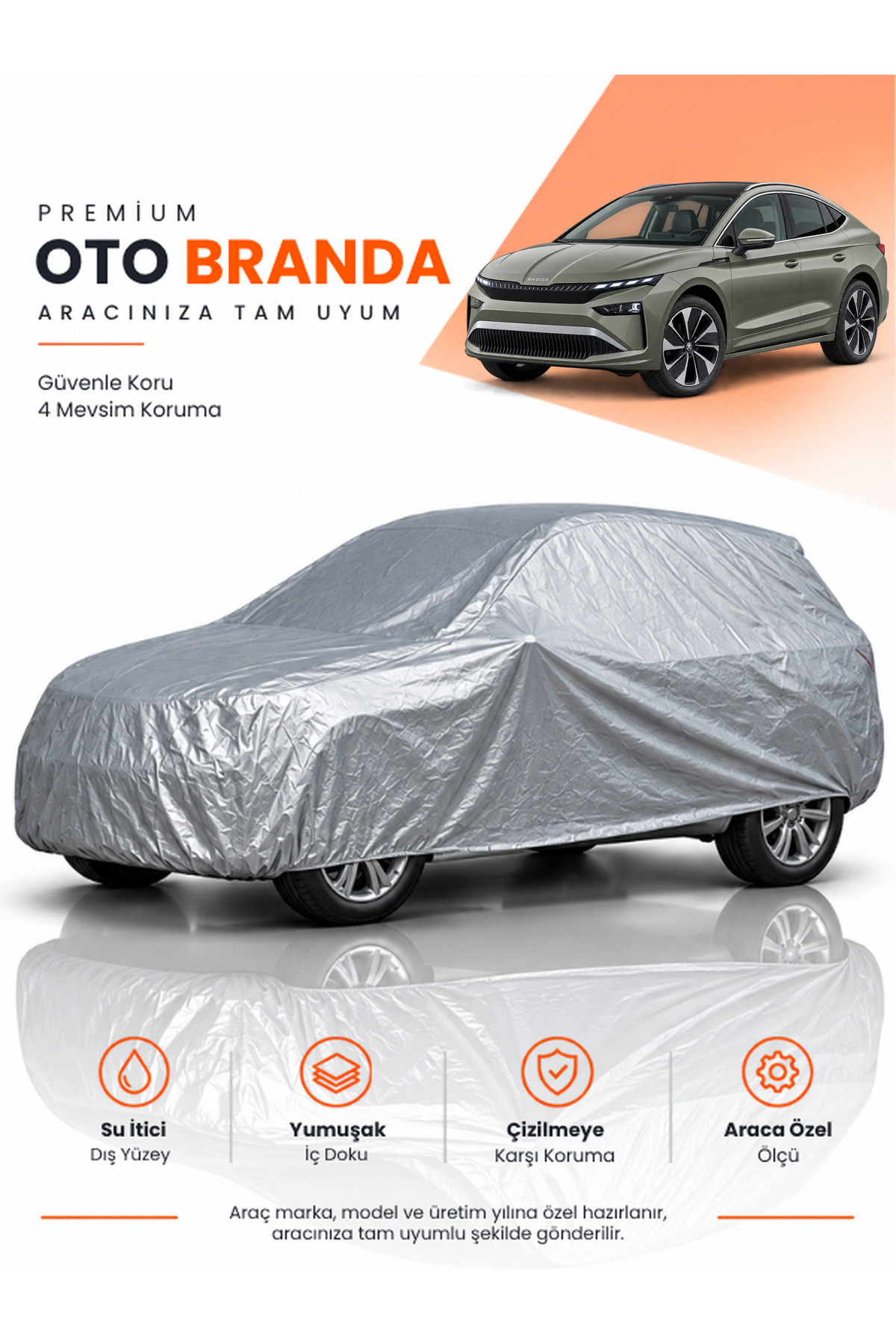 SKODA ENYAQ COUPE (2024-2026) SUV Uyumlu Araba Brandası Oto Branda Araba Örtüsü Araç Çadırı