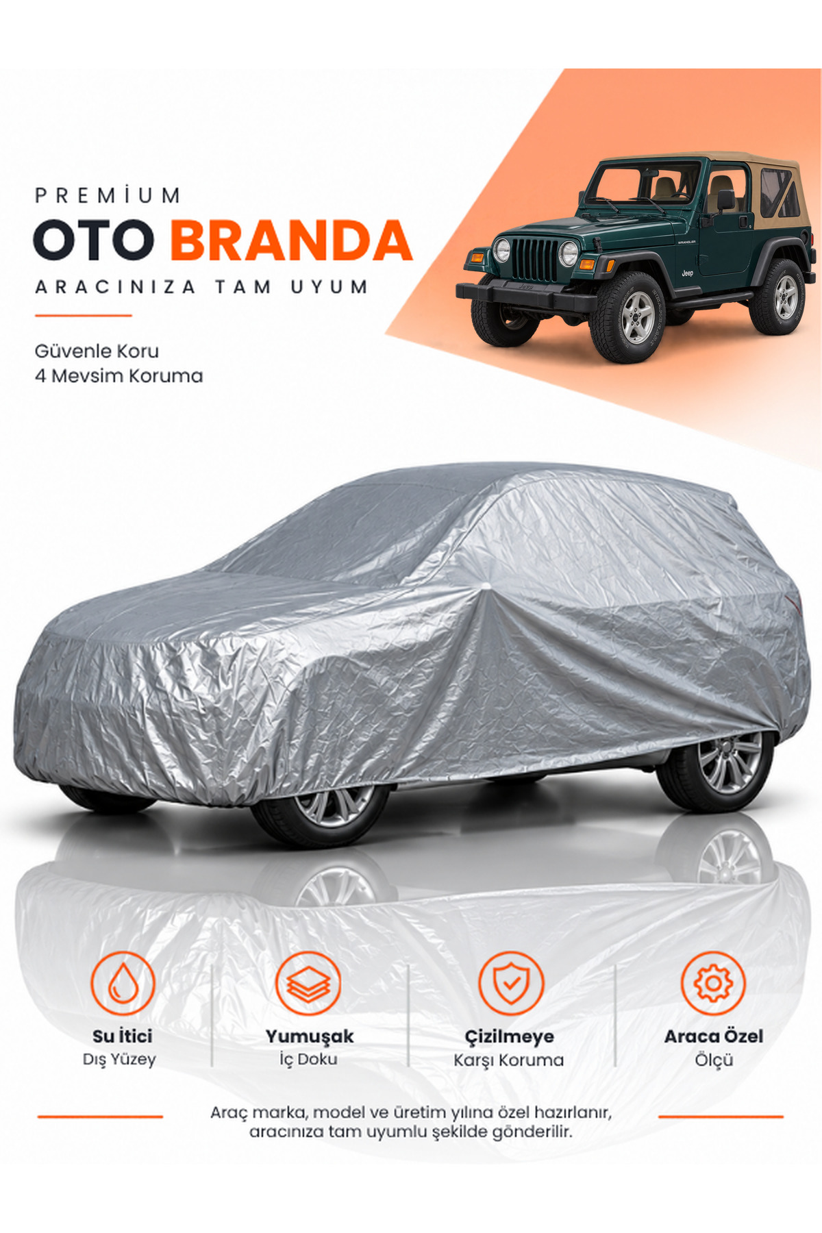 JEEP WRANGLER (1996-2006) SUV Uyumlu Araba Brandası Oto Branda Araba Örtüsü Araç Çadırı