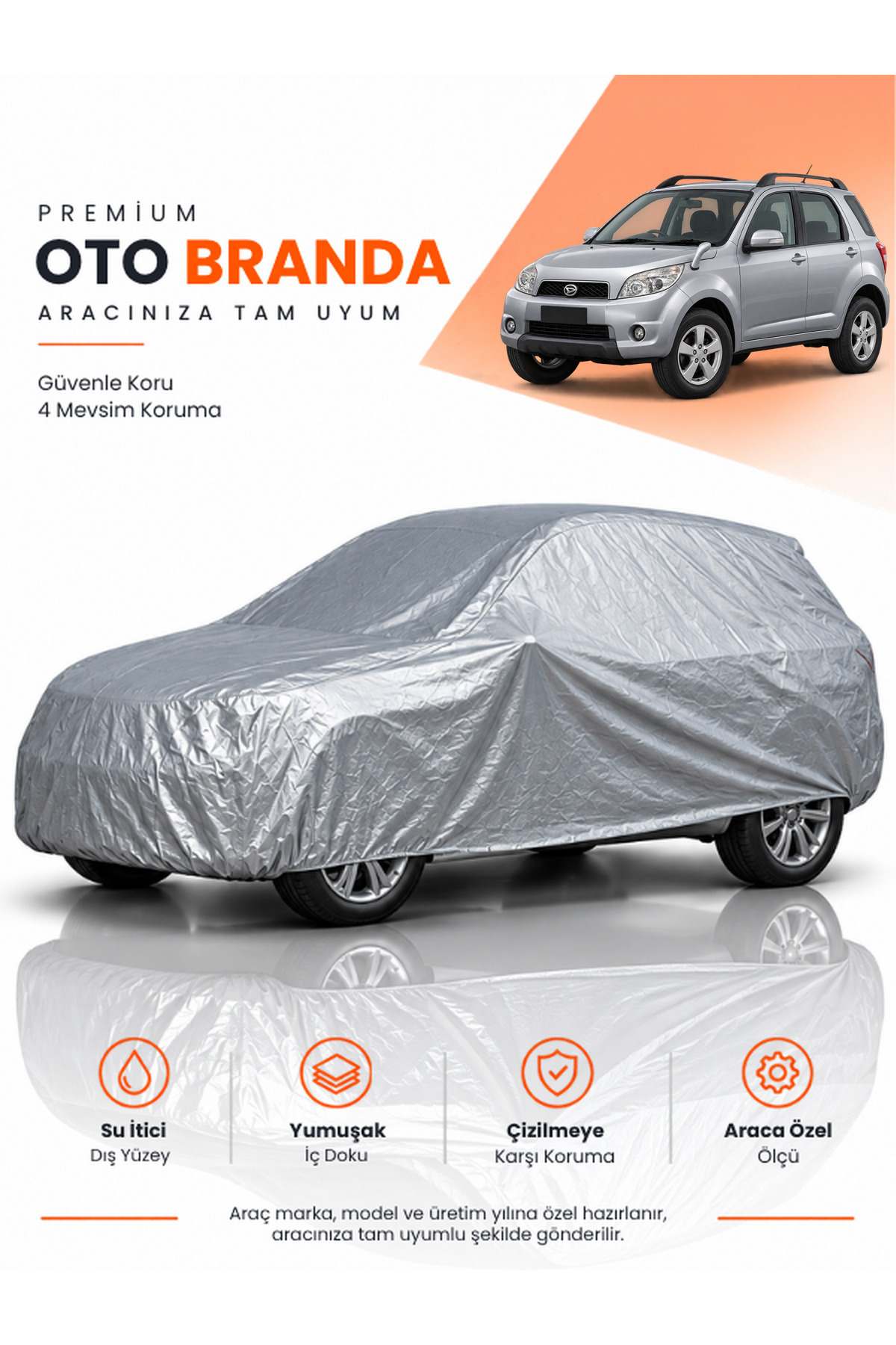 DAİHATSU TERİOS (2006-2017) SUV Uyumlu Araba Brandası Oto Branda Araba Örtüsü Araç Çadırı