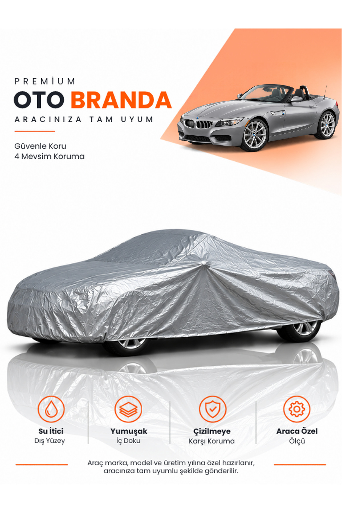 BMW Z4 (2009-2018) CABRIO Uyumlu Araba Brandası Oto Branda Araba Örtüsü Araç Çadırı