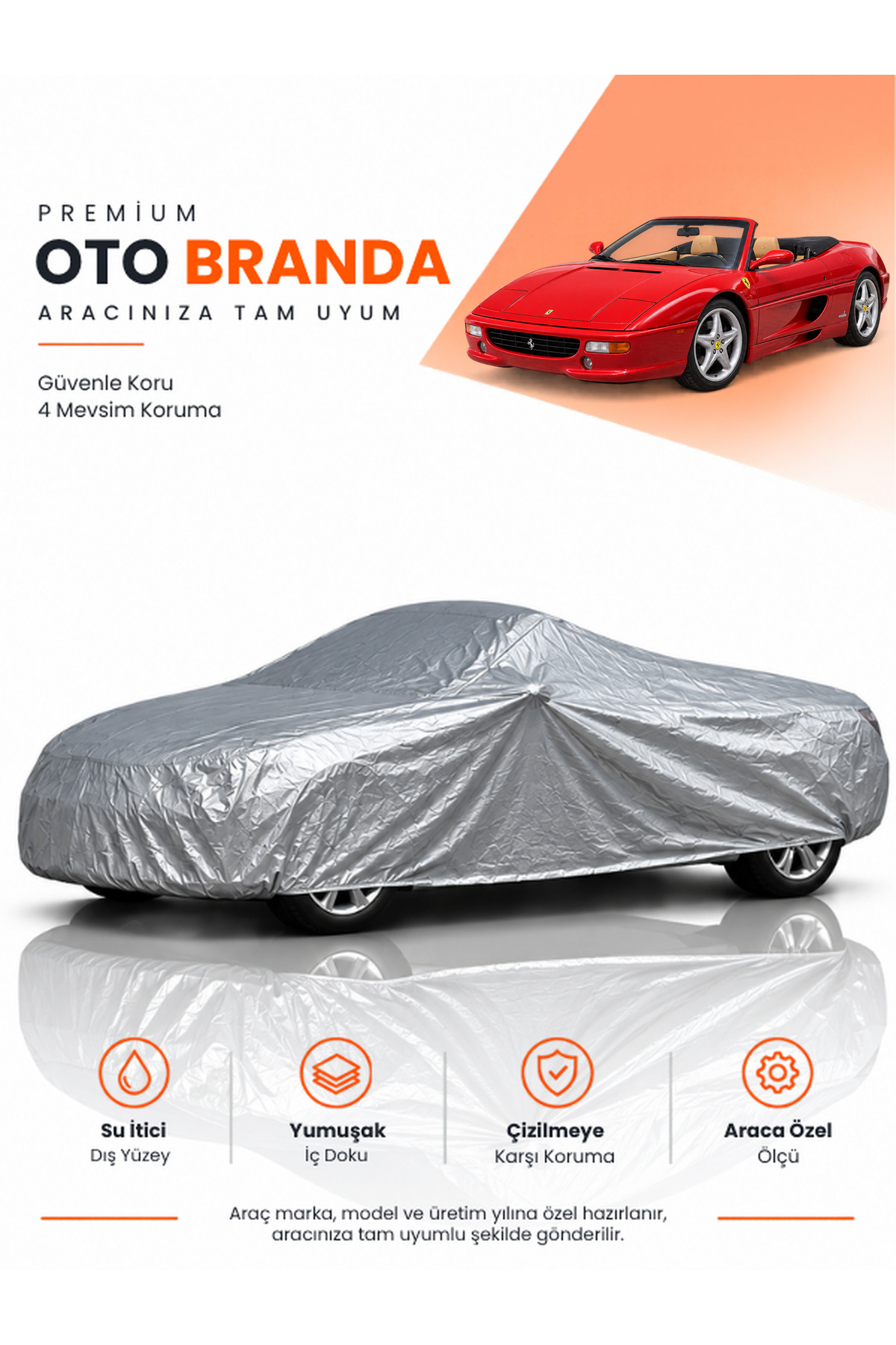 FERRARİ 355 (1994-1999) CABRIO Uyumlu Araba Brandası Oto Branda Araba Örtüsü Araç Çadırı