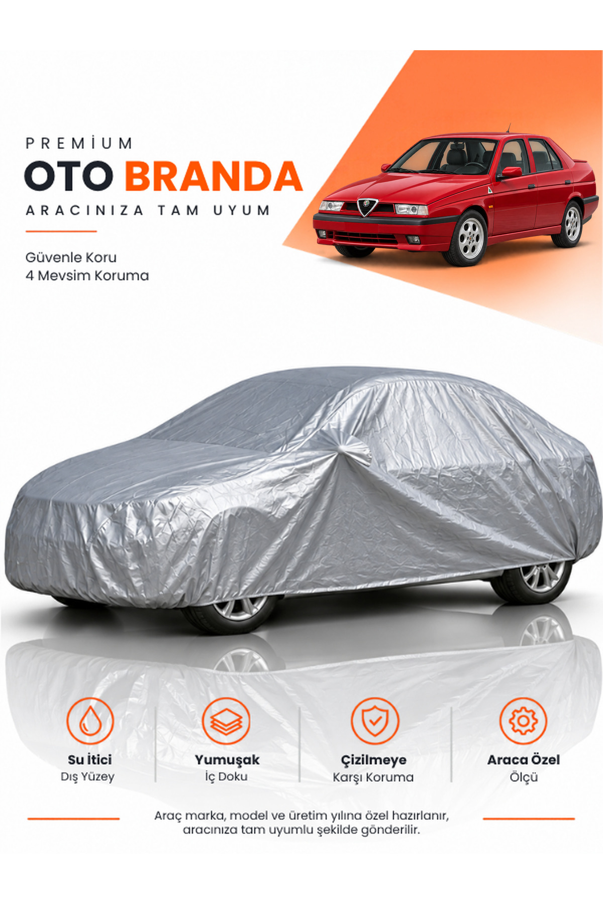 ALFA ROMEO 155 (1995-1998) SEDAN Uyumlu Araba Brandası Oto Branda Araba Örtüsü Araç Çadırı