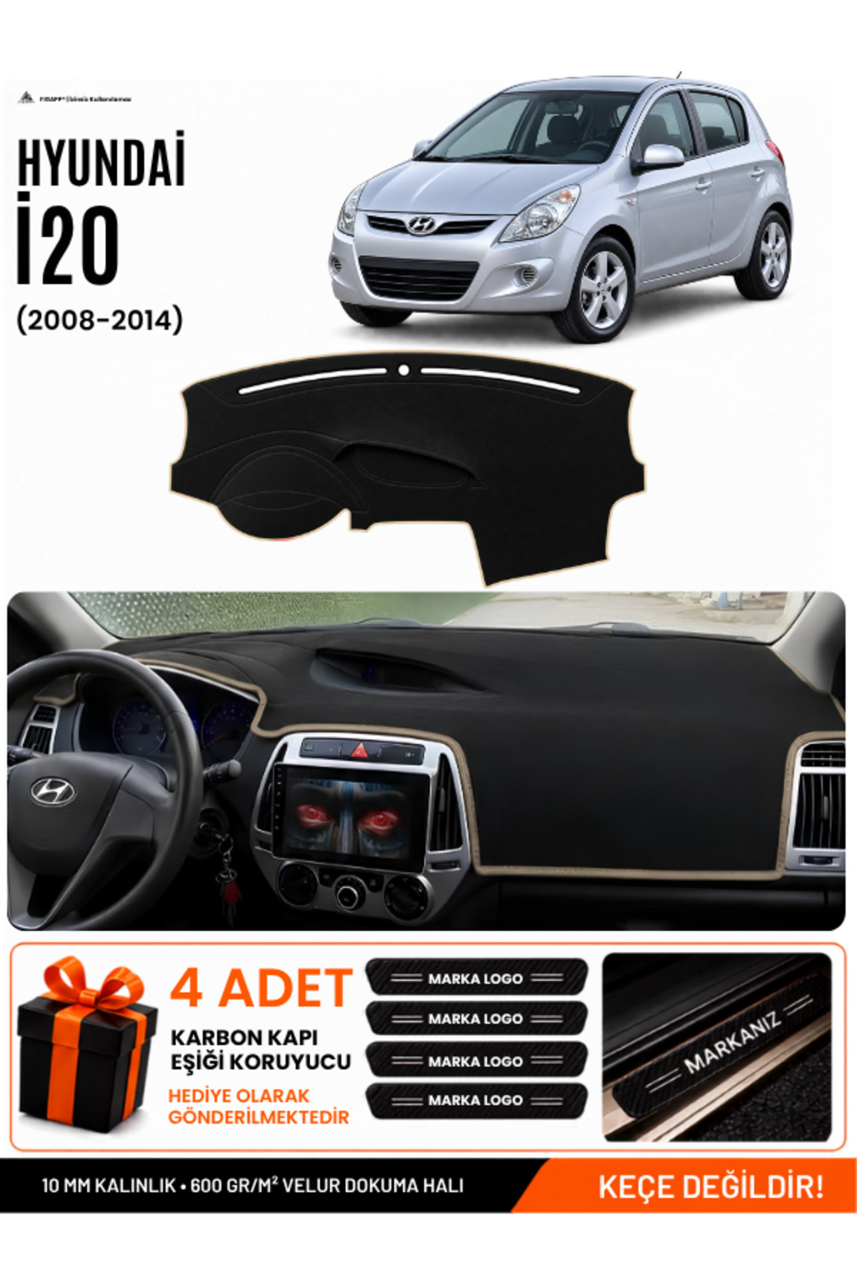 HYUNDAİ İ20 (2008-2014) Uyumlu Torpido Siyah-Bej