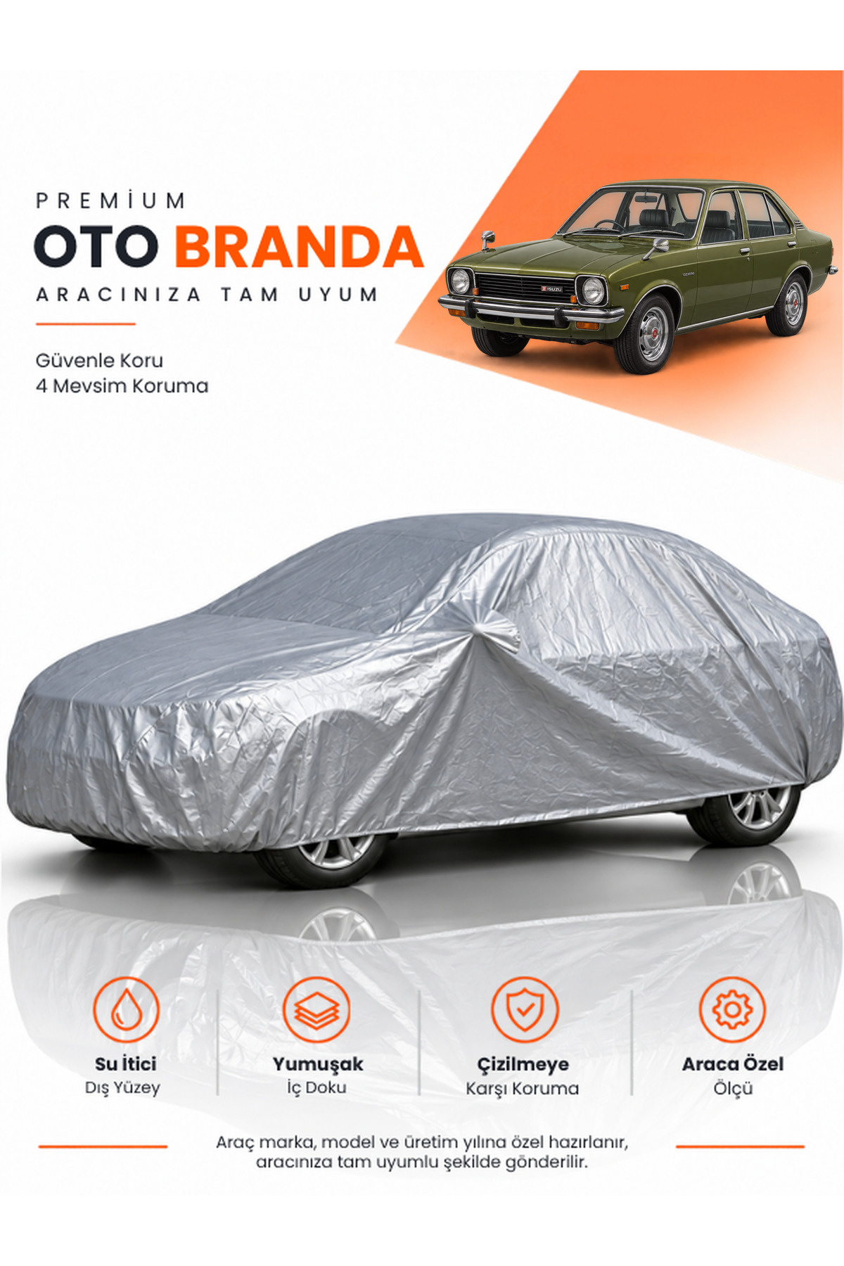 ISUZU GEMİNİ (1974-1987) SEDAN Uyumlu Araba Brandası Oto Branda Araba Örtüsü Araç Çadırı