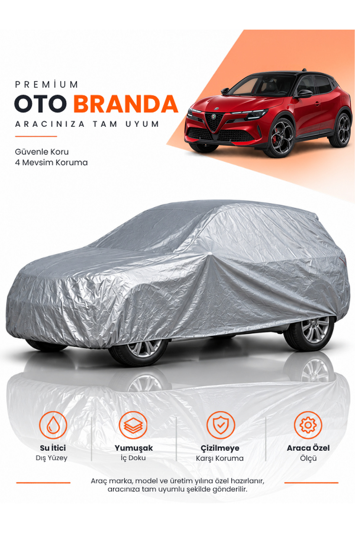 ALFA ROMEO JUNİOR (2025-2026) SUV Uyumlu Araba Brandası Oto Branda Araba Örtüsü Araç Çadırı