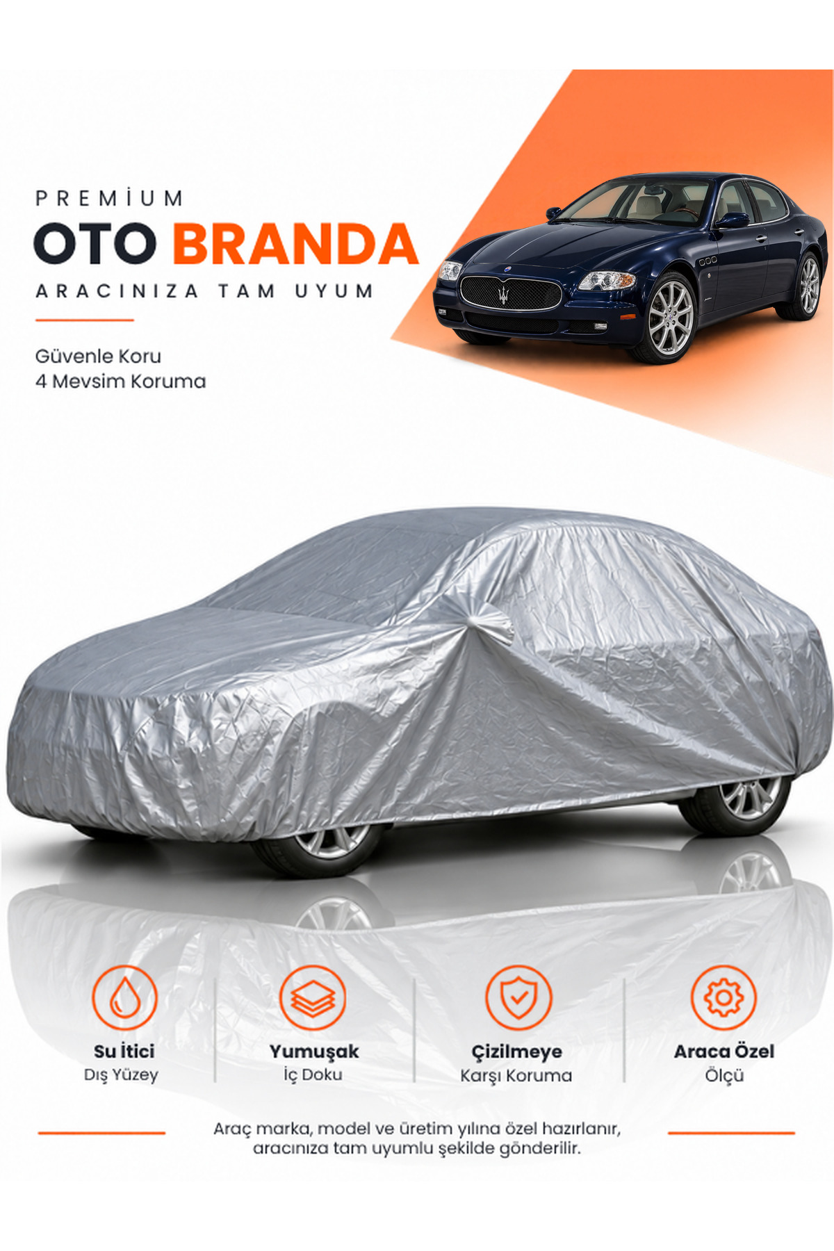 MASERATİ QUATTROPORTE (2003-2012) SEDAN Uyumlu Araba Brandası Oto Branda Araba Örtüsü Araç Çadırı