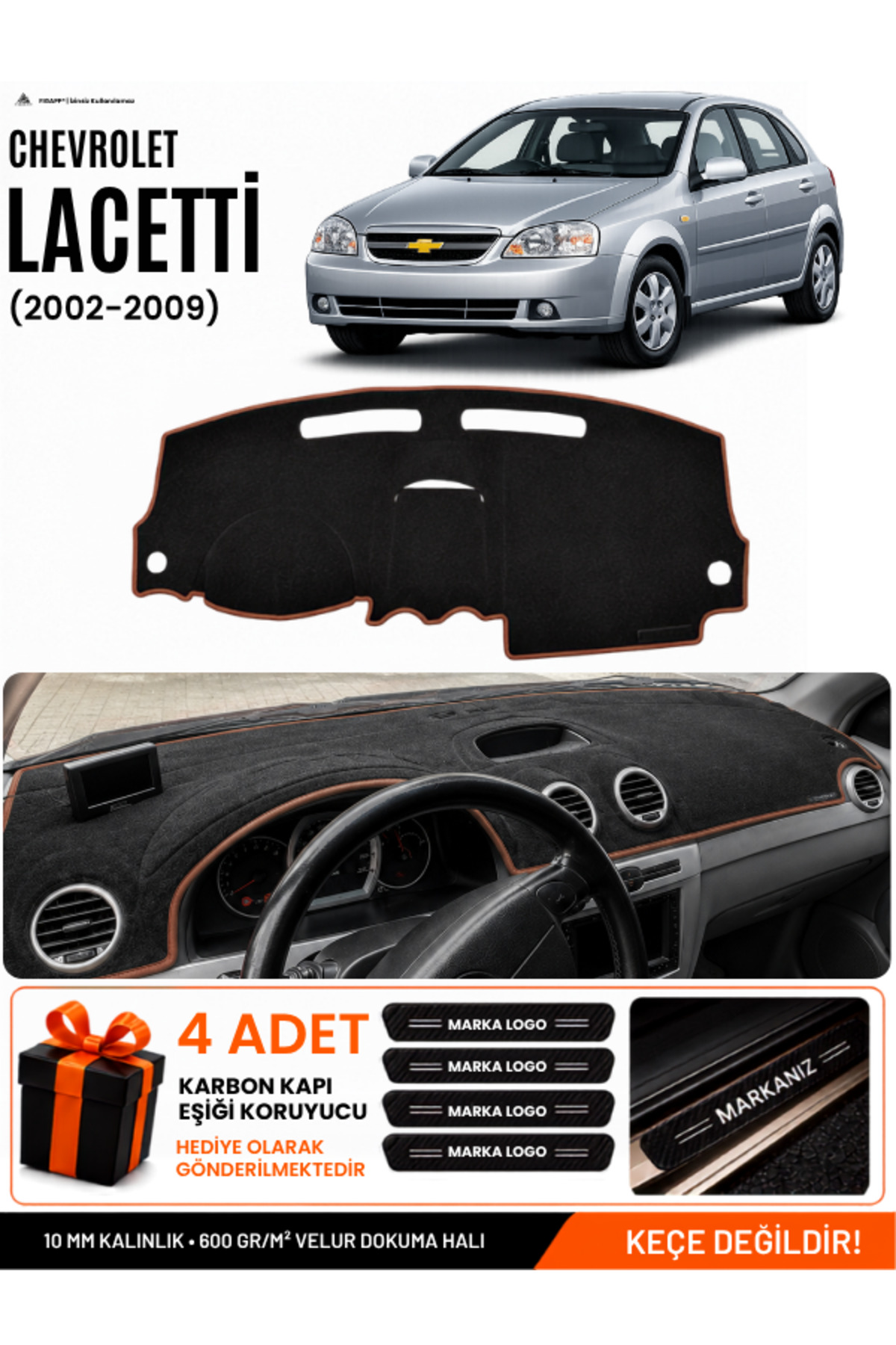CHEVROLET LACETTİ (2002-2009) Uyumlu Torpido Siyah-Kahverengi