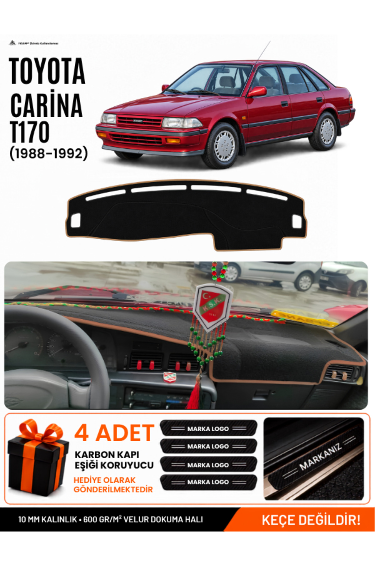 TOYOTA CARINA T170 (1988-1992) Uyumlu Torpido Siyah-Kahverengi