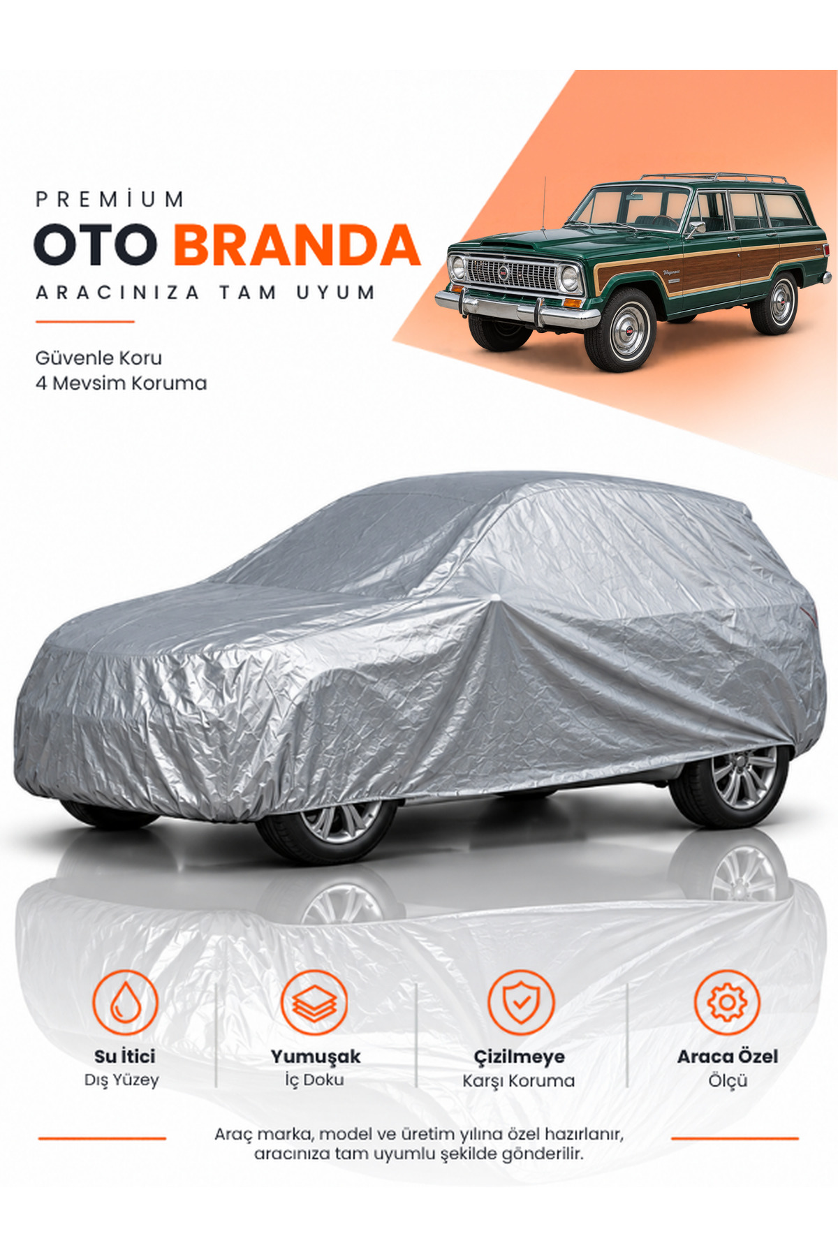 JEEP WAGONEER (1962-1991) SUV Uyumlu Araba Brandası Oto Branda Araba Örtüsü Araç Çadırı