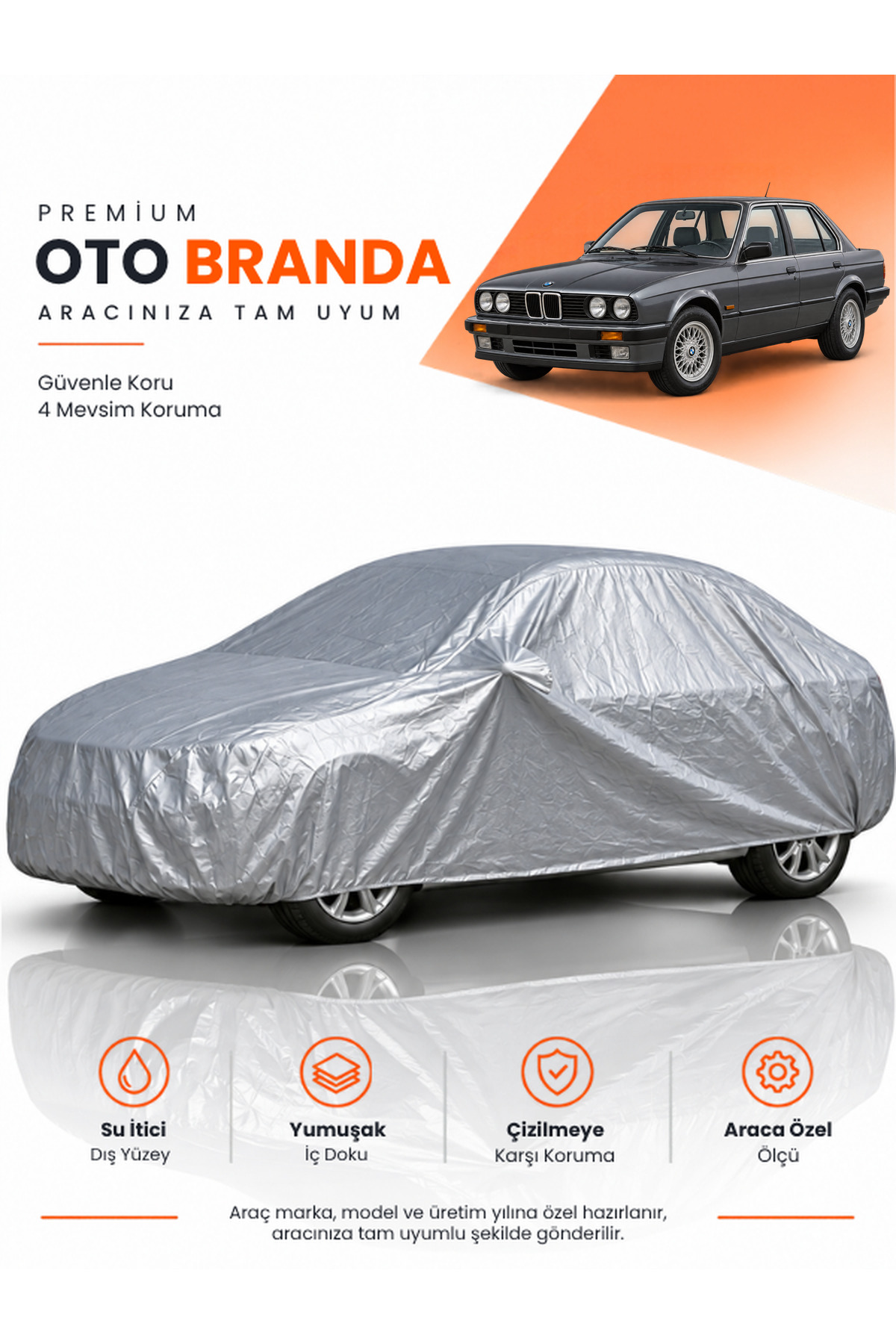 BMW E30 (1982-1994) SEDAN Uyumlu Araba Brandası Oto Branda Araba Örtüsü Araç Çadırı