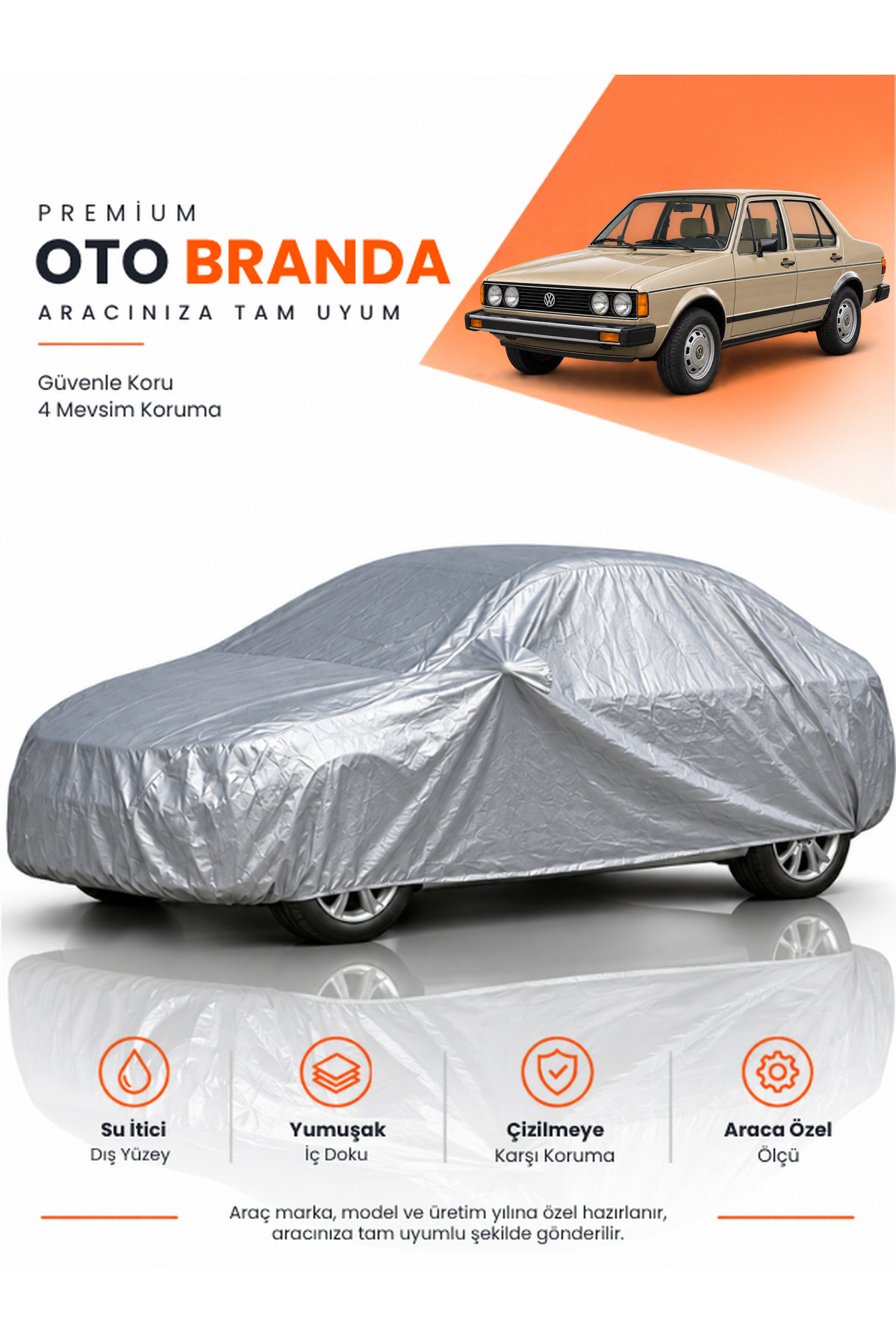 VOLKSWAGEN JETTA (1979-1984) SEDAN Uyumlu Araba Brandası Oto Branda Araba Örtüsü Araç Çadırı