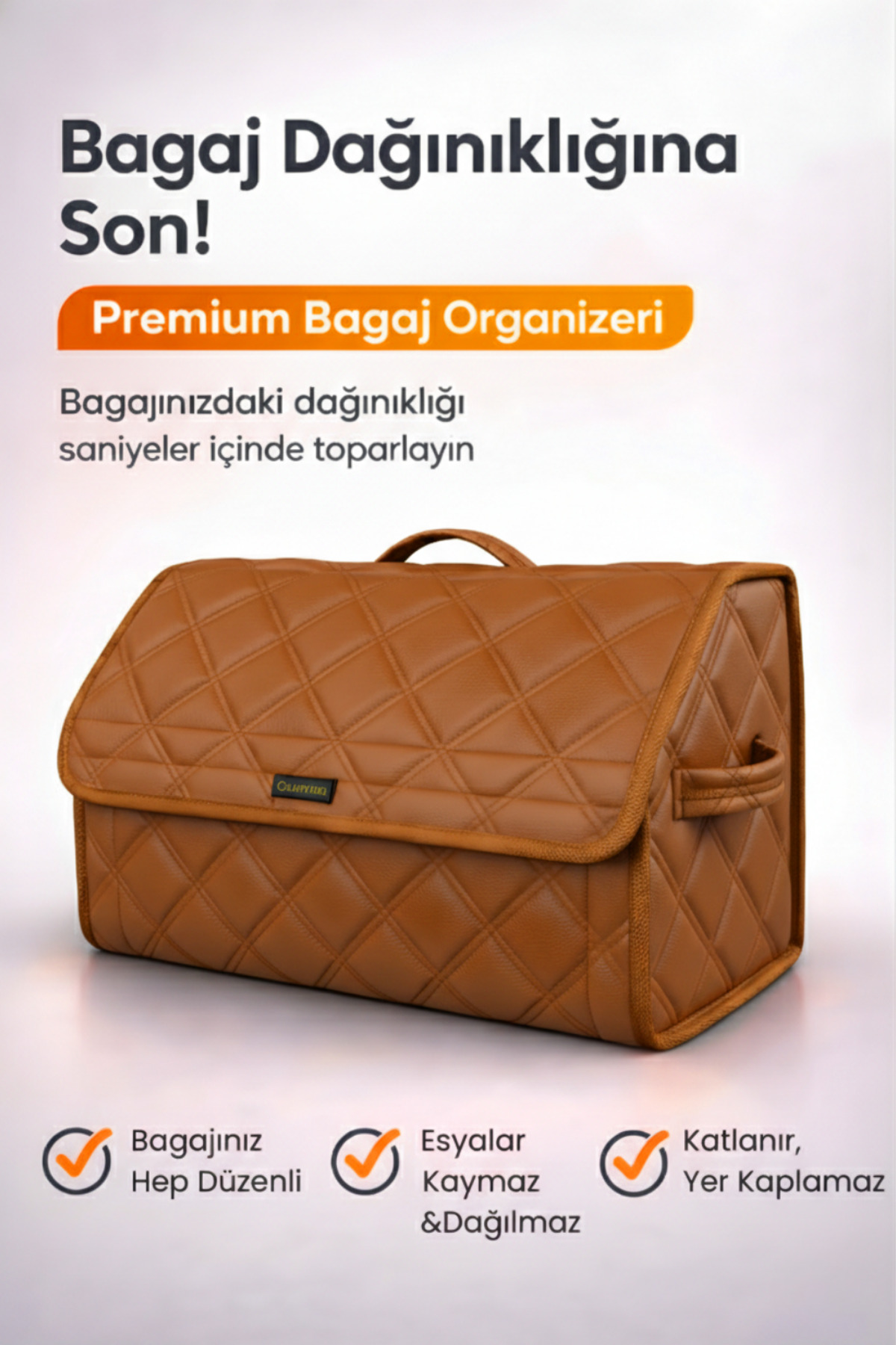 Bagaj Çantası Oto Bagaj Organizer Çift Kat Deri Su Geçirmez Kaymaz Katlanır Araç Düzenleyici
