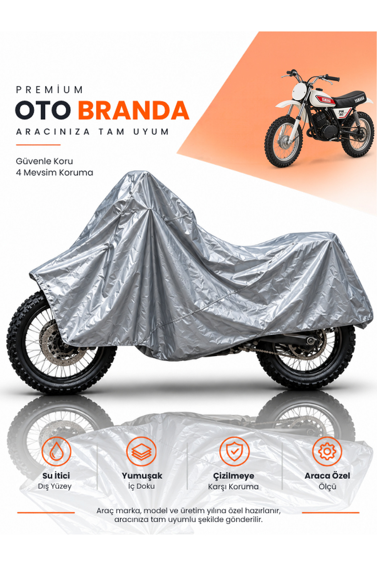 YAMAHA PW (1979-2026) CROSS Uyumlu Motosiklet Brandası Motor Brandası Motor Örtüsü Motor Çadırı
