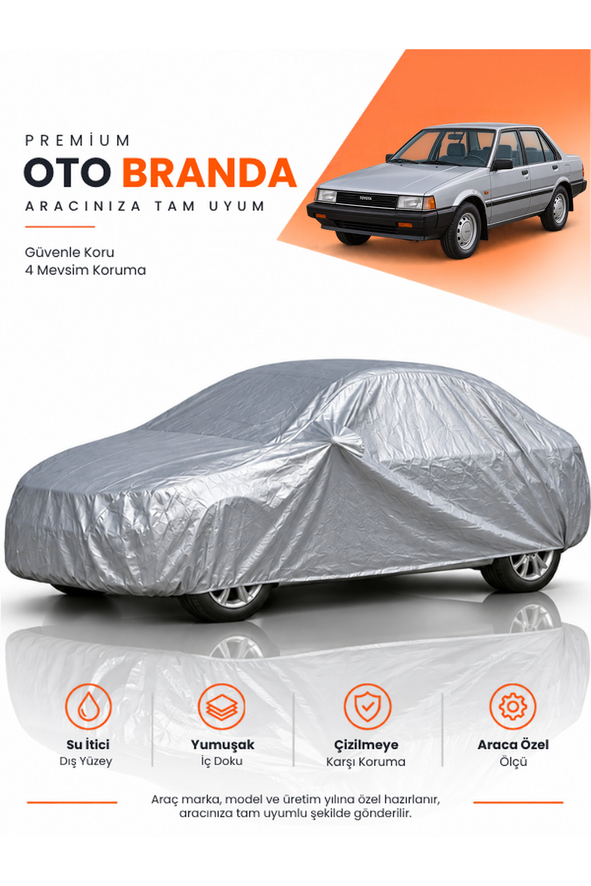 TOYOTA COROLLA (1983-1987) SEDAN Uyumlu Araba Brandası Oto Branda Araba Örtüsü Araç Çadırı