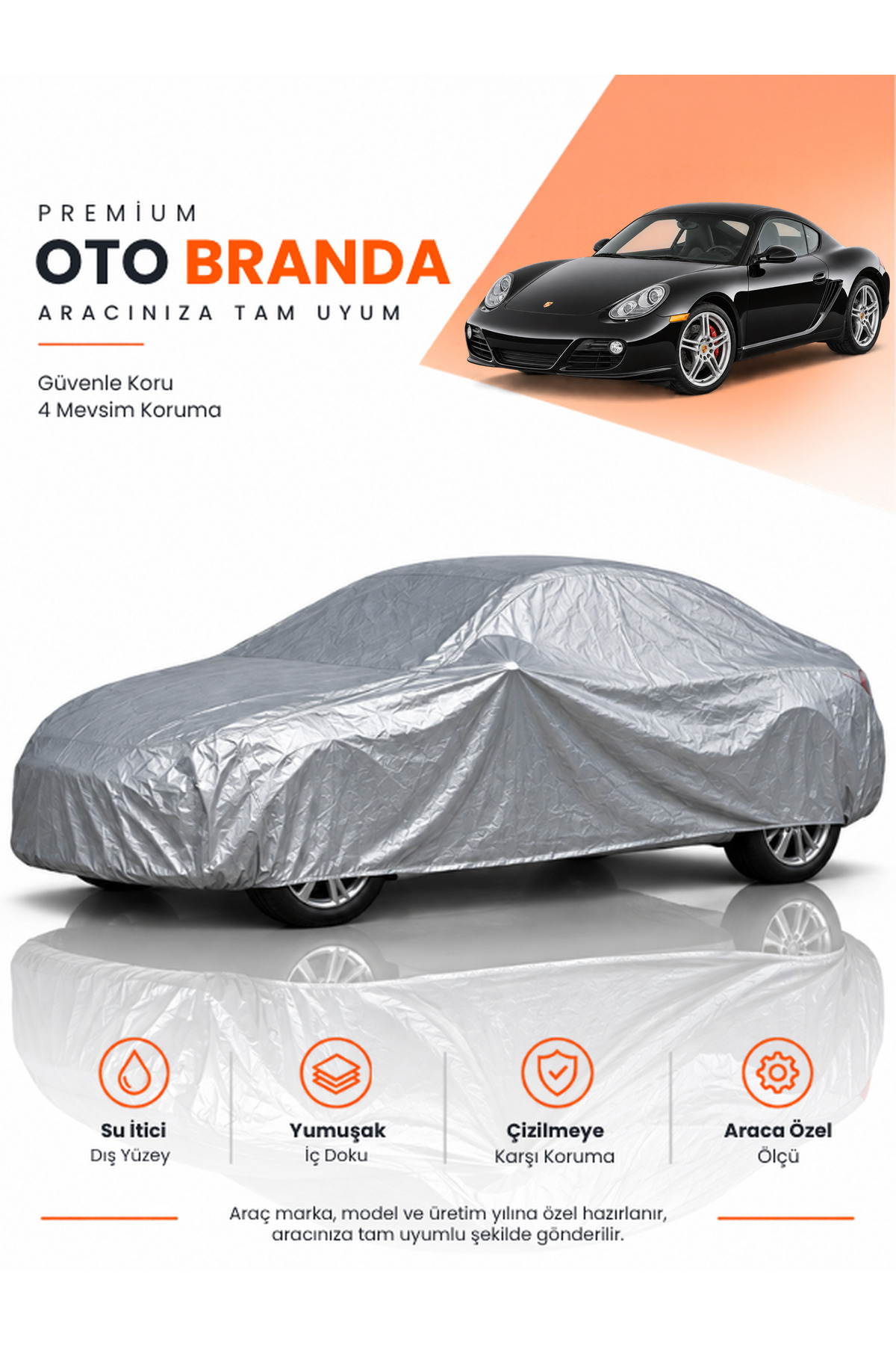 PORSCHE CAYMAN (2012-2016) COUPE Uyumlu Araba Brandası Oto Branda Araba Örtüsü Araç Çadırı
