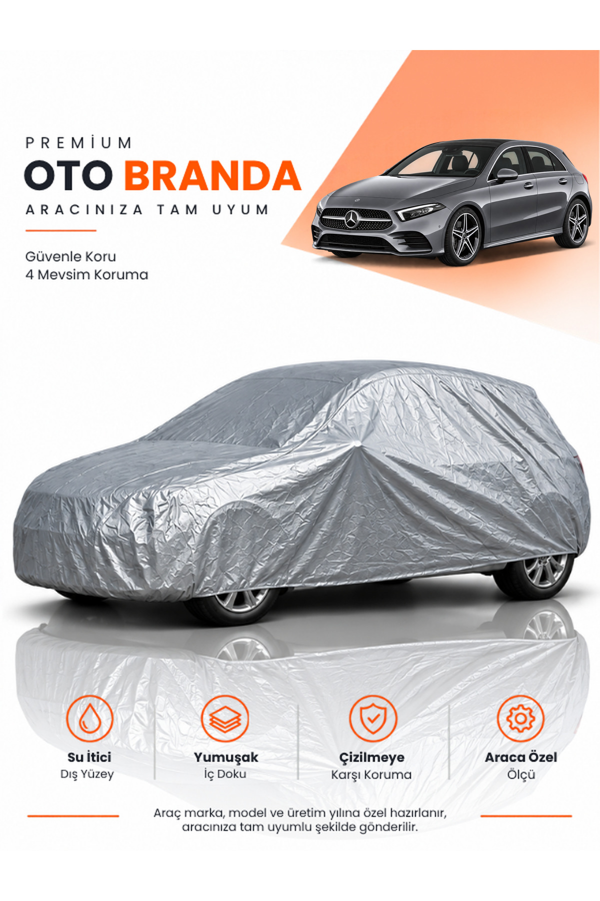 MERCEDES-BENZ A SERİSİ W177 V177 (2020-2022) HATCHBACK Uyumlu Araba Brandası Oto Branda Araba Örtüsü
