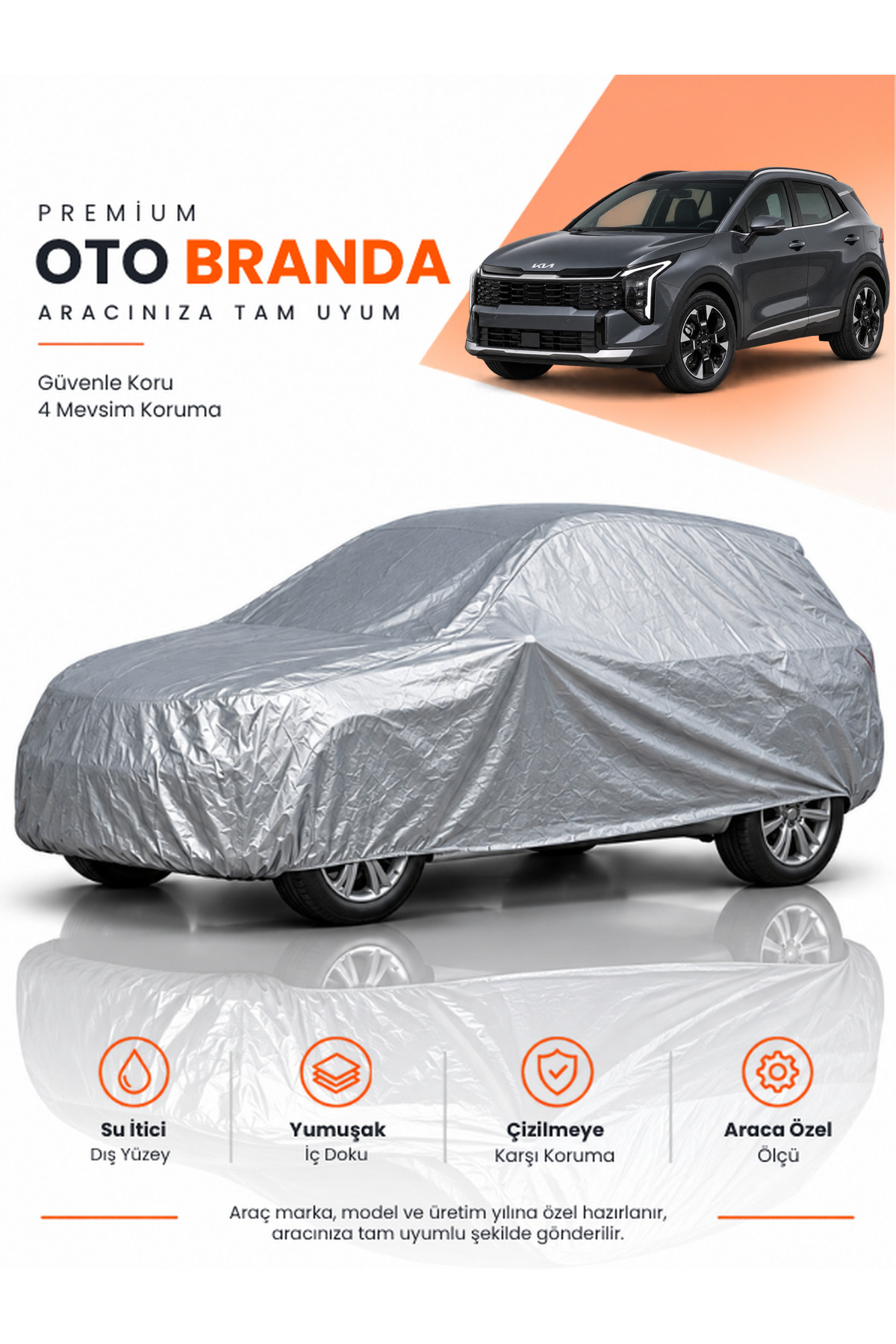 KİA SPORTAGE NQ5 MAKYAJLI EN YENİ KASA (2025-2026) SUV Uyumlu Araba Brandası Oto Branda Araba Örtüsü