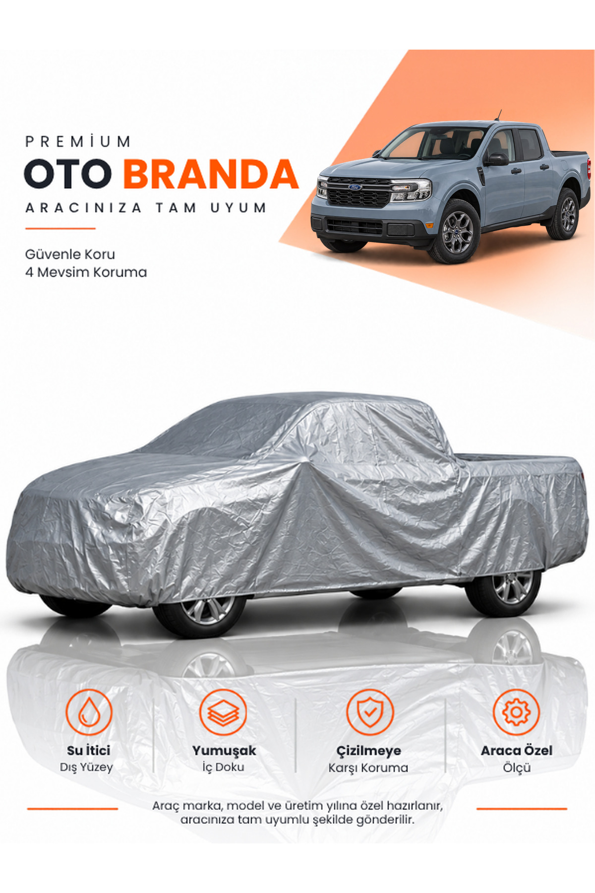 FORD MAVERİCK (2021-2026) PICKUP Uyumlu Araba Brandası Oto Branda Araba Örtüsü Araç Çadırı
