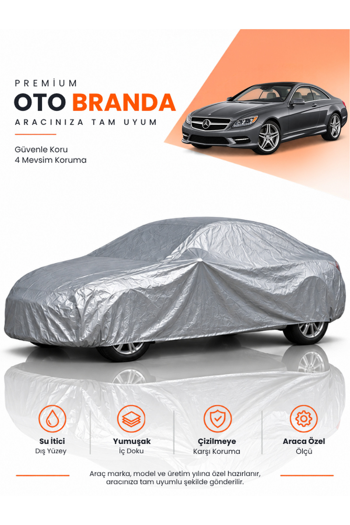MERCEDES-BENZ CL (2014-2021) COUPE Uyumlu Araba Brandası Oto Branda Araba Örtüsü Araç Çadırı