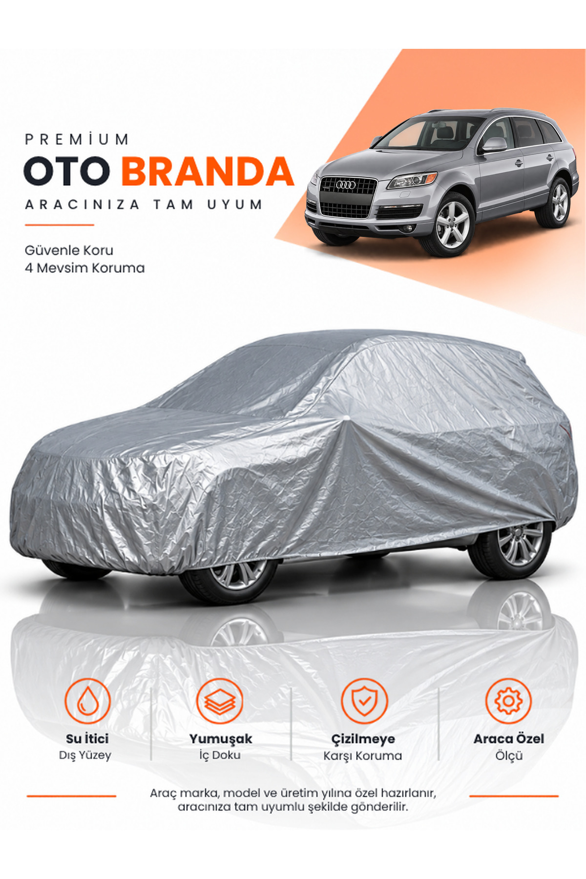 AUDİ Q7 (2005-2015) SUV Uyumlu Araba Brandası Oto Branda Araba Örtüsü Araç Çadırı
