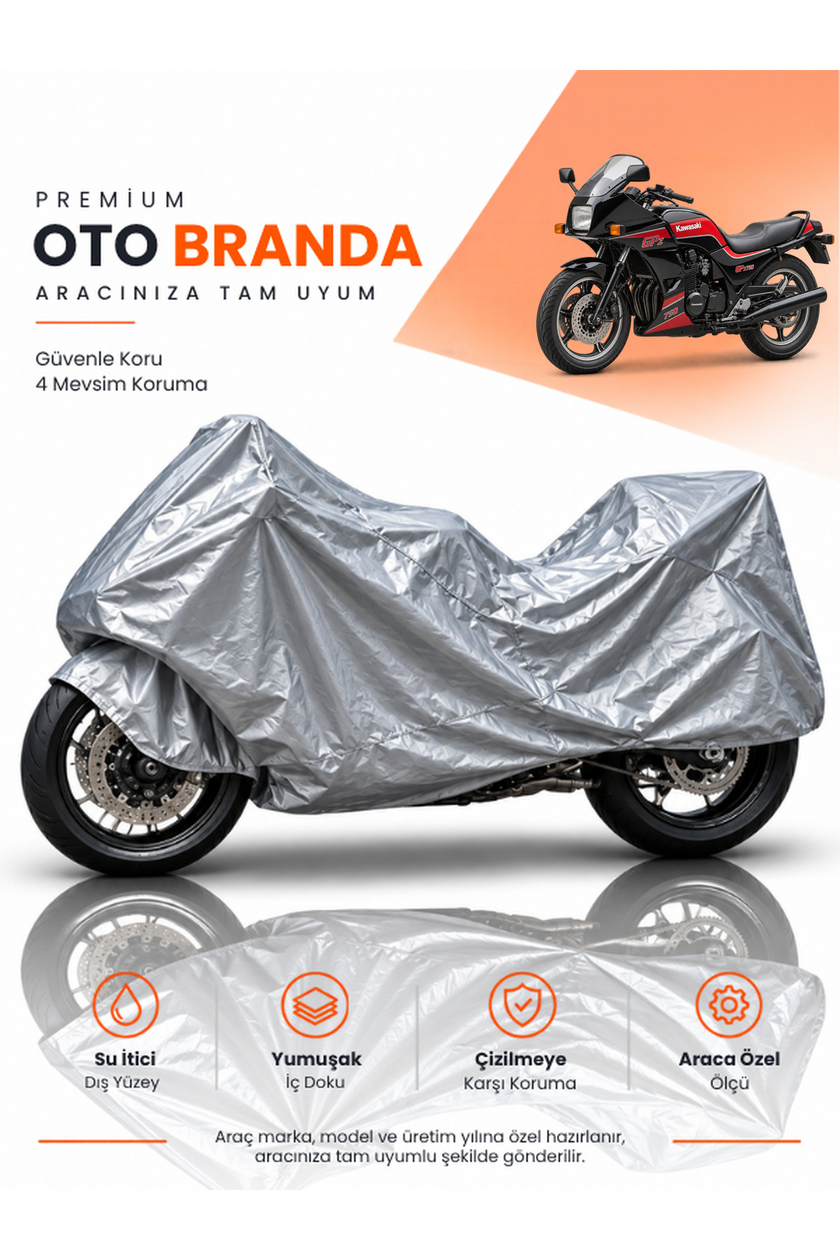 KAWASAKİ GPZ (1985-1997) SPOR Uyumlu Motosiklet Brandası Motor Brandası Motor Örtüsü Motor Çadırı