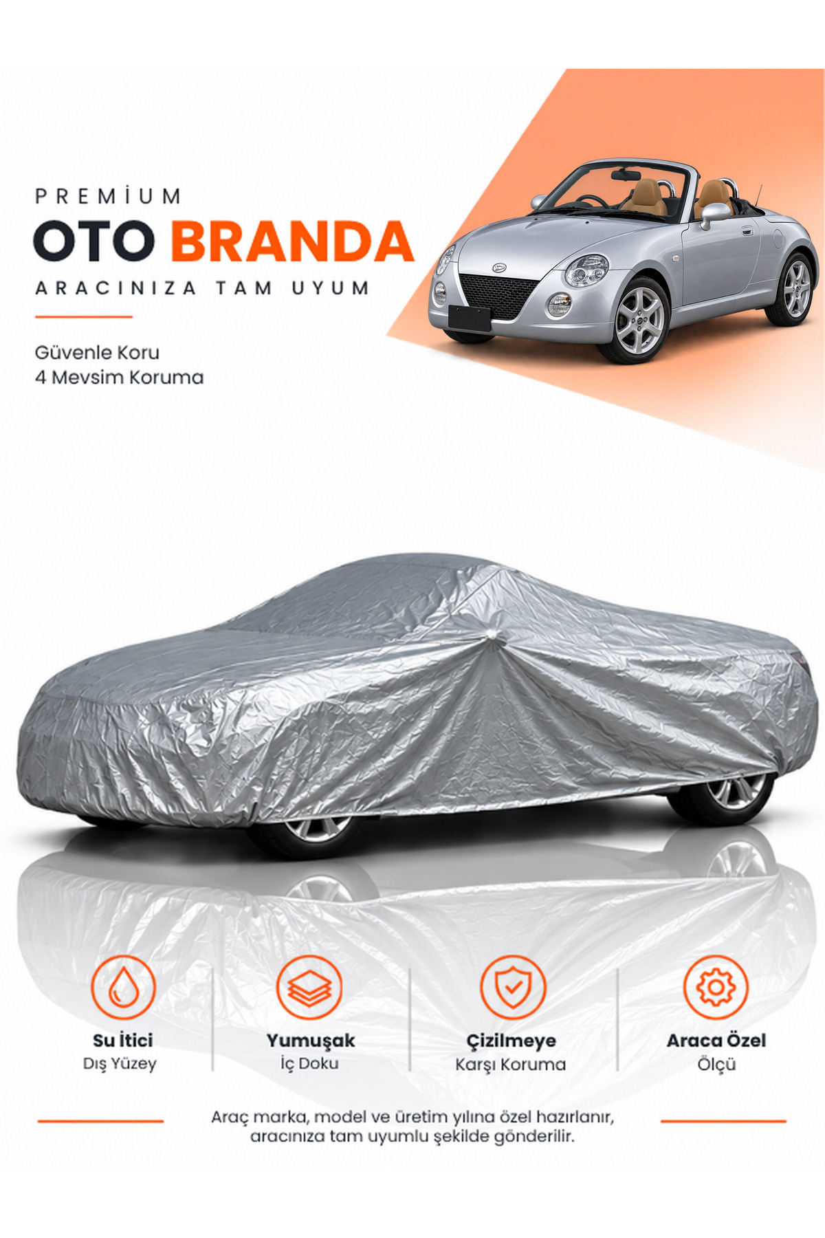 DAİHATSU COPEN (2002-2012) CABRIO Uyumlu Araba Brandası Oto Branda Araba Örtüsü Araç Çadırı