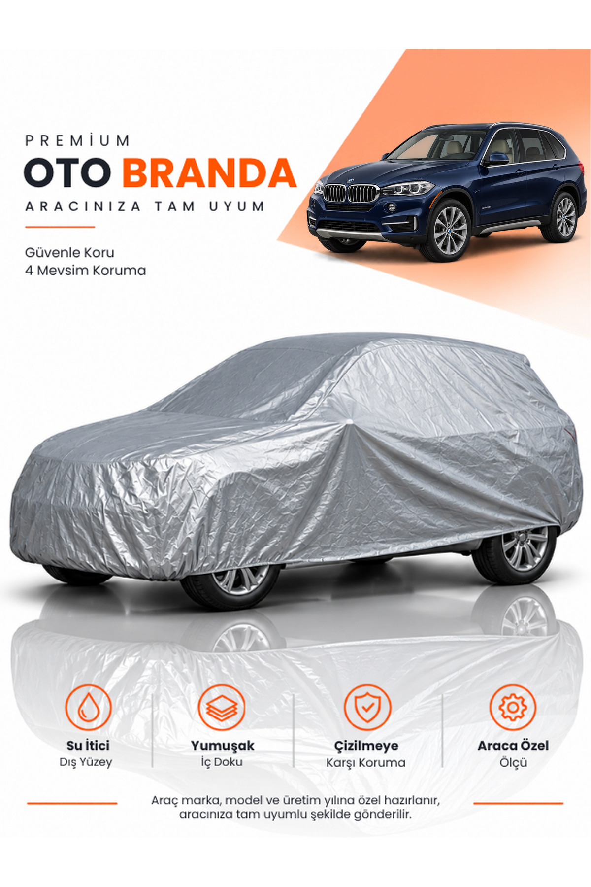 BMW X5 (2018-2026) SUV Uyumlu Araba Brandası Oto Branda Araba Örtüsü Araç Çadırı