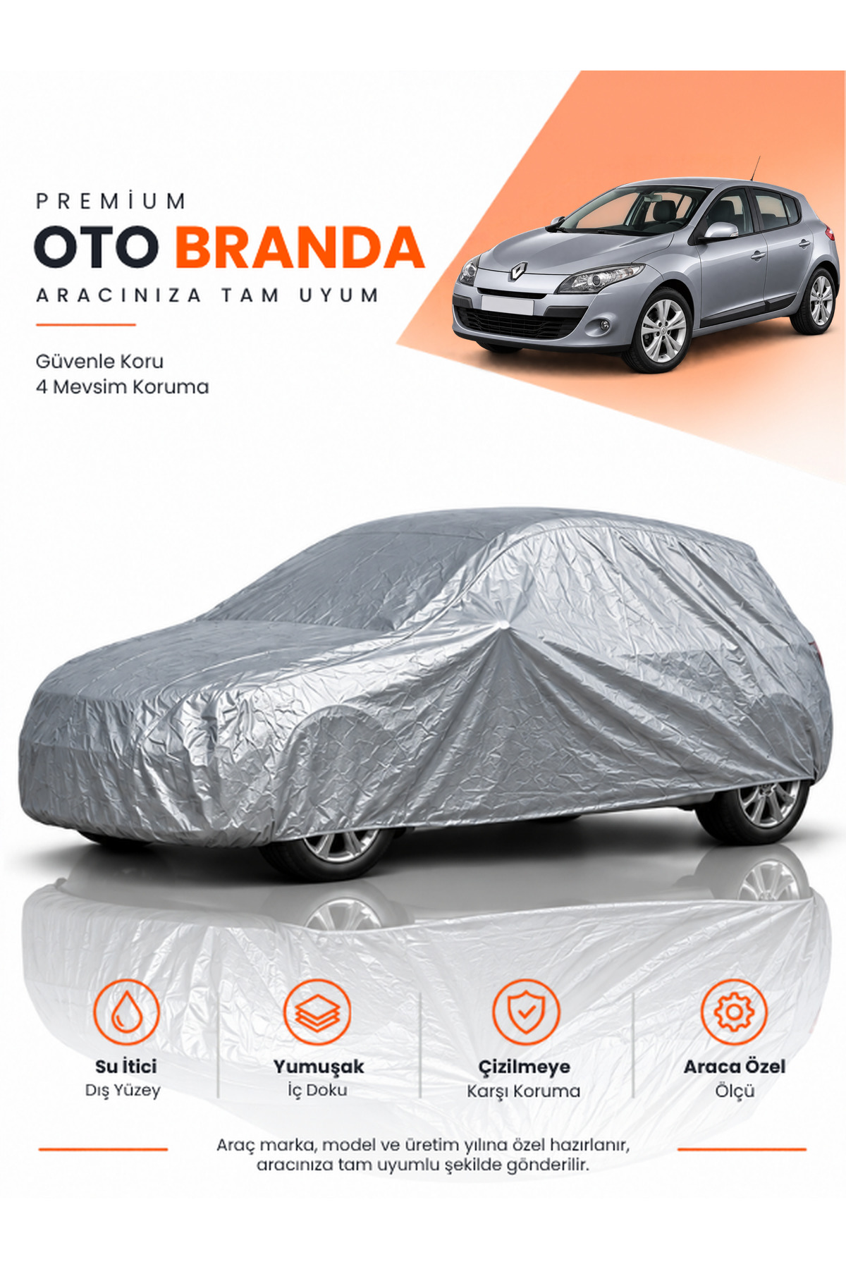 RENAULT MEGANE 3 (2008-2016) HATCHBACK Uyumlu Araba Brandası Oto Branda Araba Örtüsü Araç Çadırı