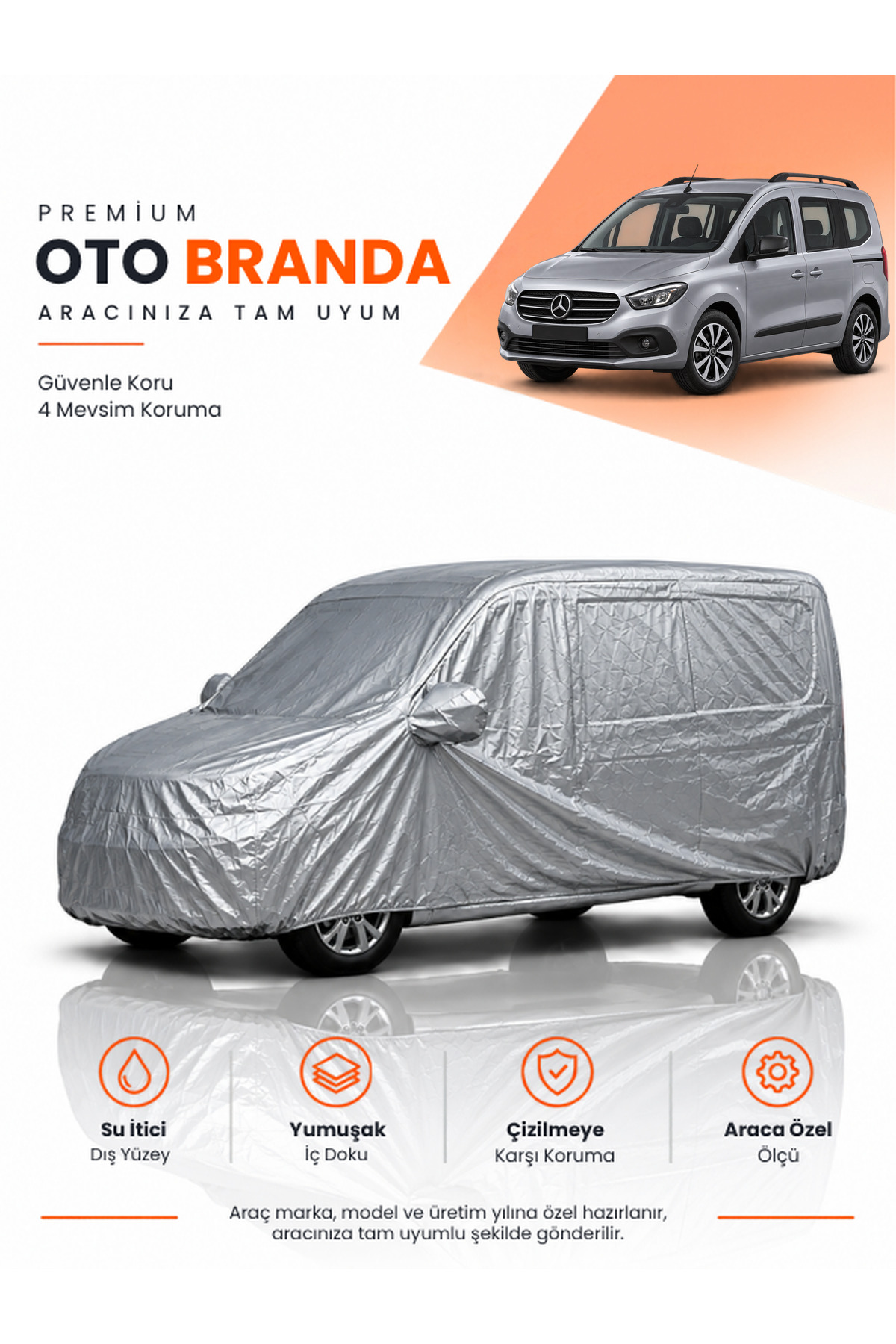 MERCEDES-BENZ CİTAN W420 TOURER CAMLI (2021-2026) KOMBİ Uyumlu Araba Brandası Oto Branda
