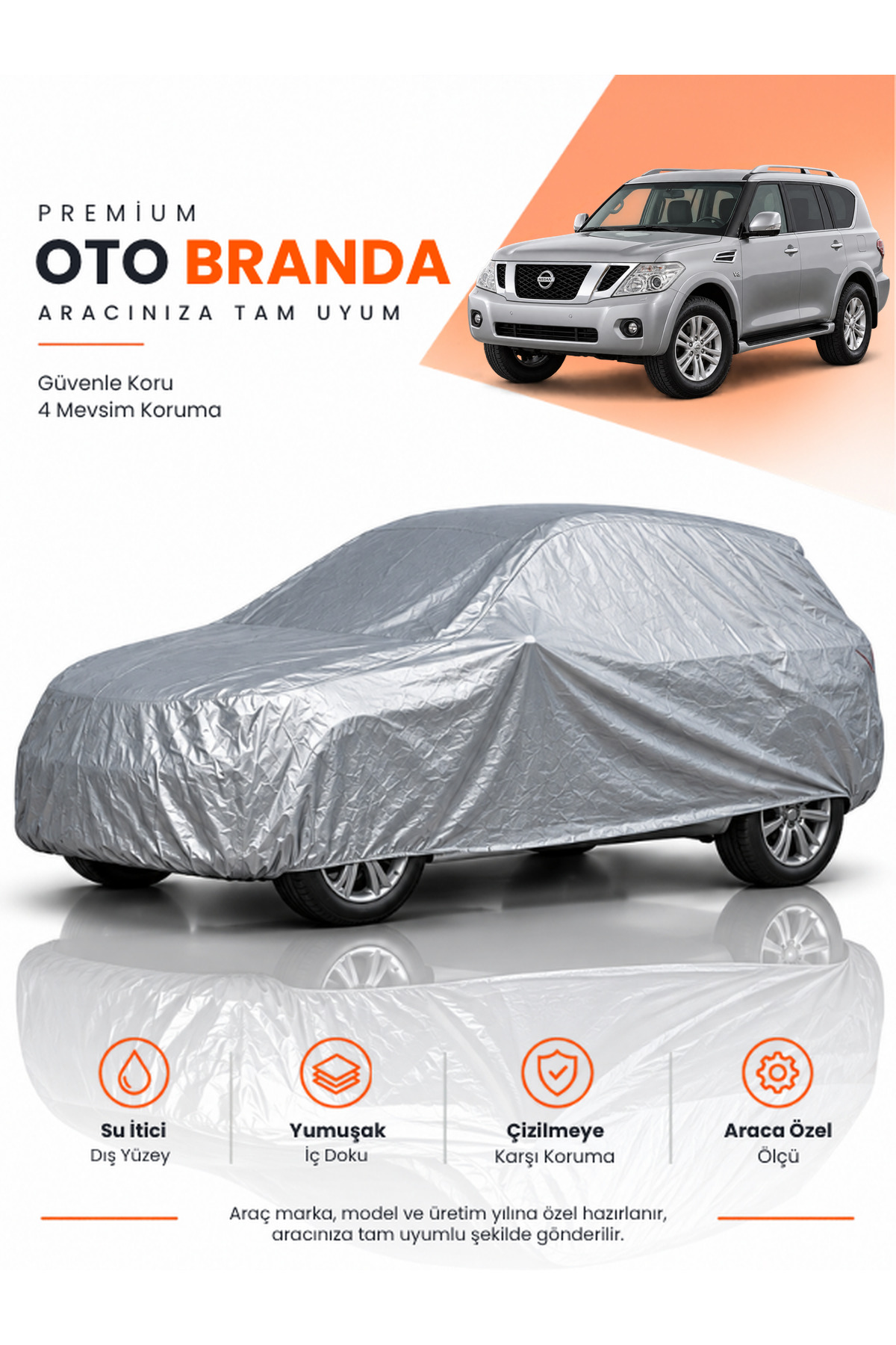 NİSSAN PATROL (2010-2026) SUV Uyumlu Araba Brandası Oto Branda Araba Örtüsü Araç Çadırı