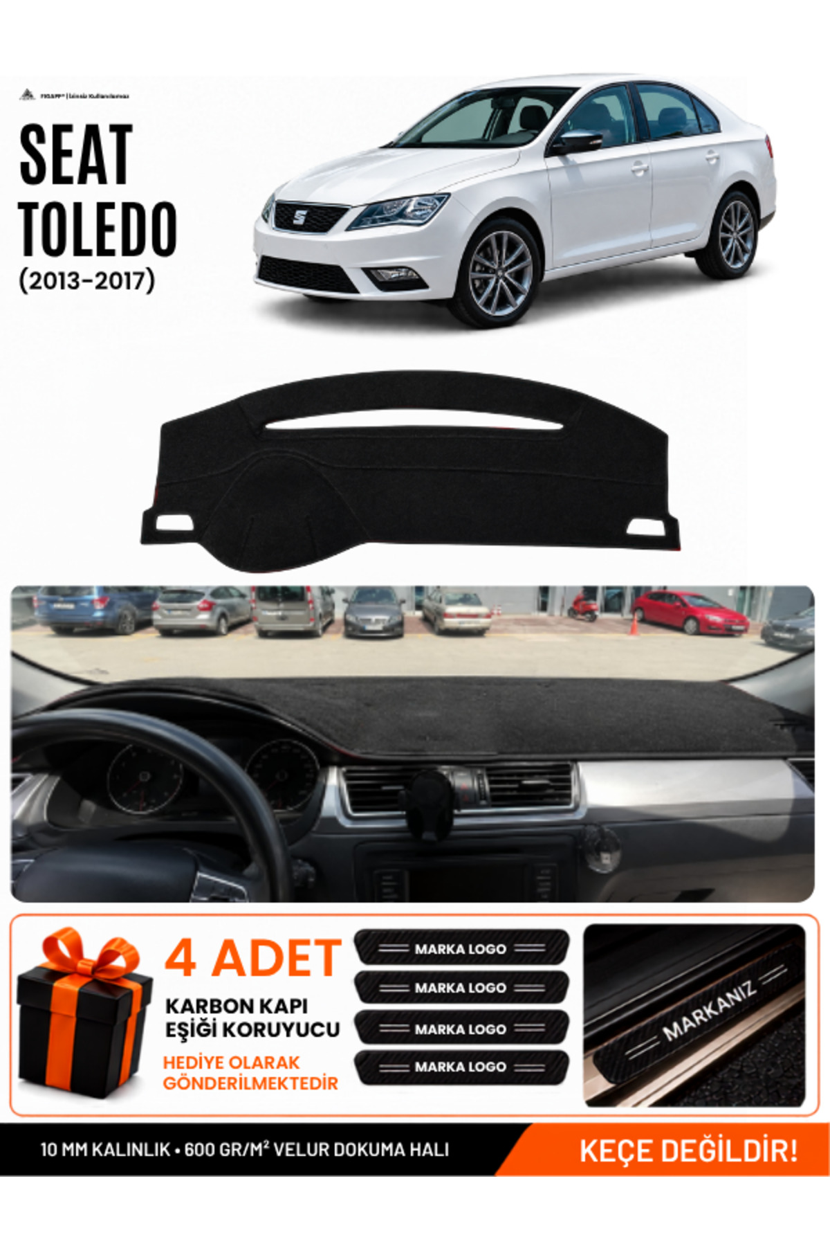 SEAT TOLEDO (2013-2017) Uyumlu Torpido Siyah