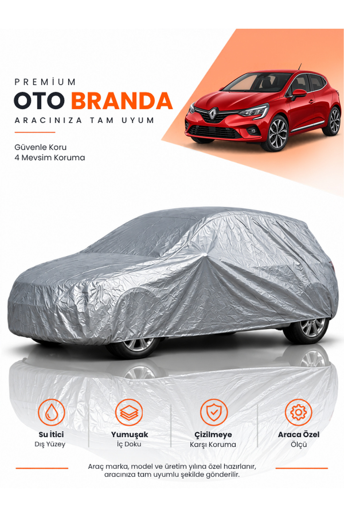 RENAULT CLİO 5 (2019-2026) HATCHBACK Uyumlu Araba Brandası Oto Branda Araba Örtüsü Araç Çadırı