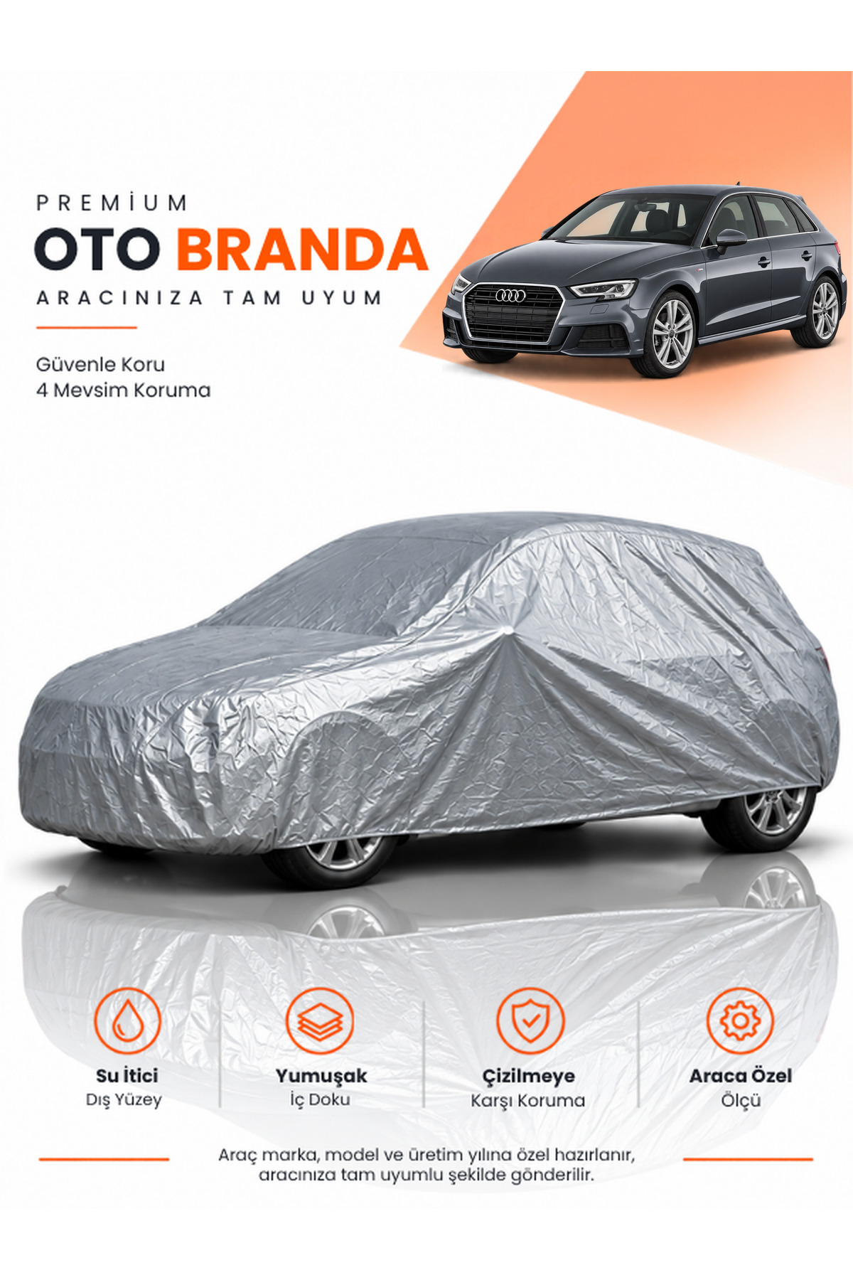 AUDİ A3 (2020-2026) HATCHBACK Uyumlu Araba Brandası Oto Branda Araba Örtüsü Araç Çadırı