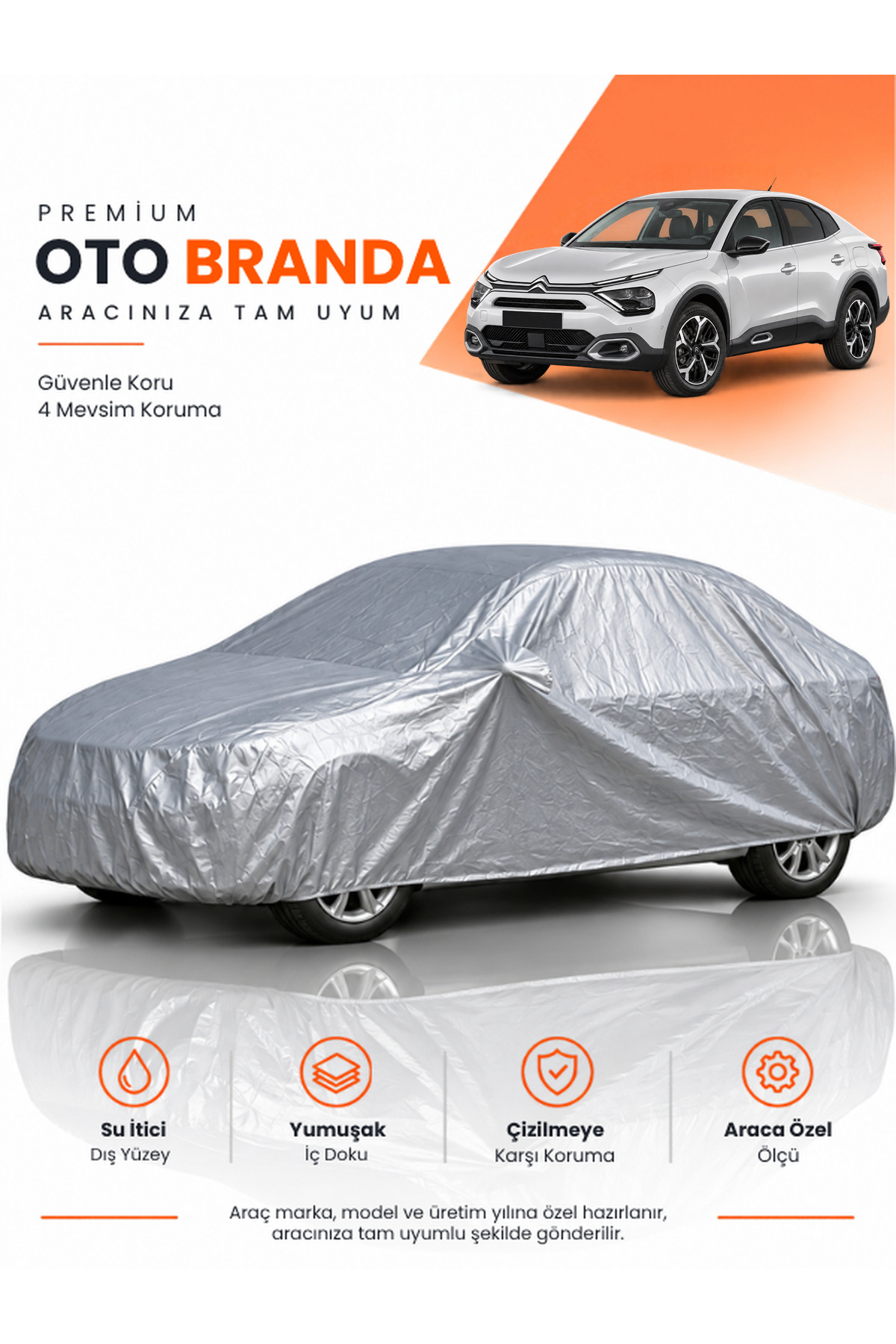CİTROEN C4 X (2024-2026) SEDAN Uyumlu Araba Brandası Oto Branda Araba Örtüsü Araç Çadırı