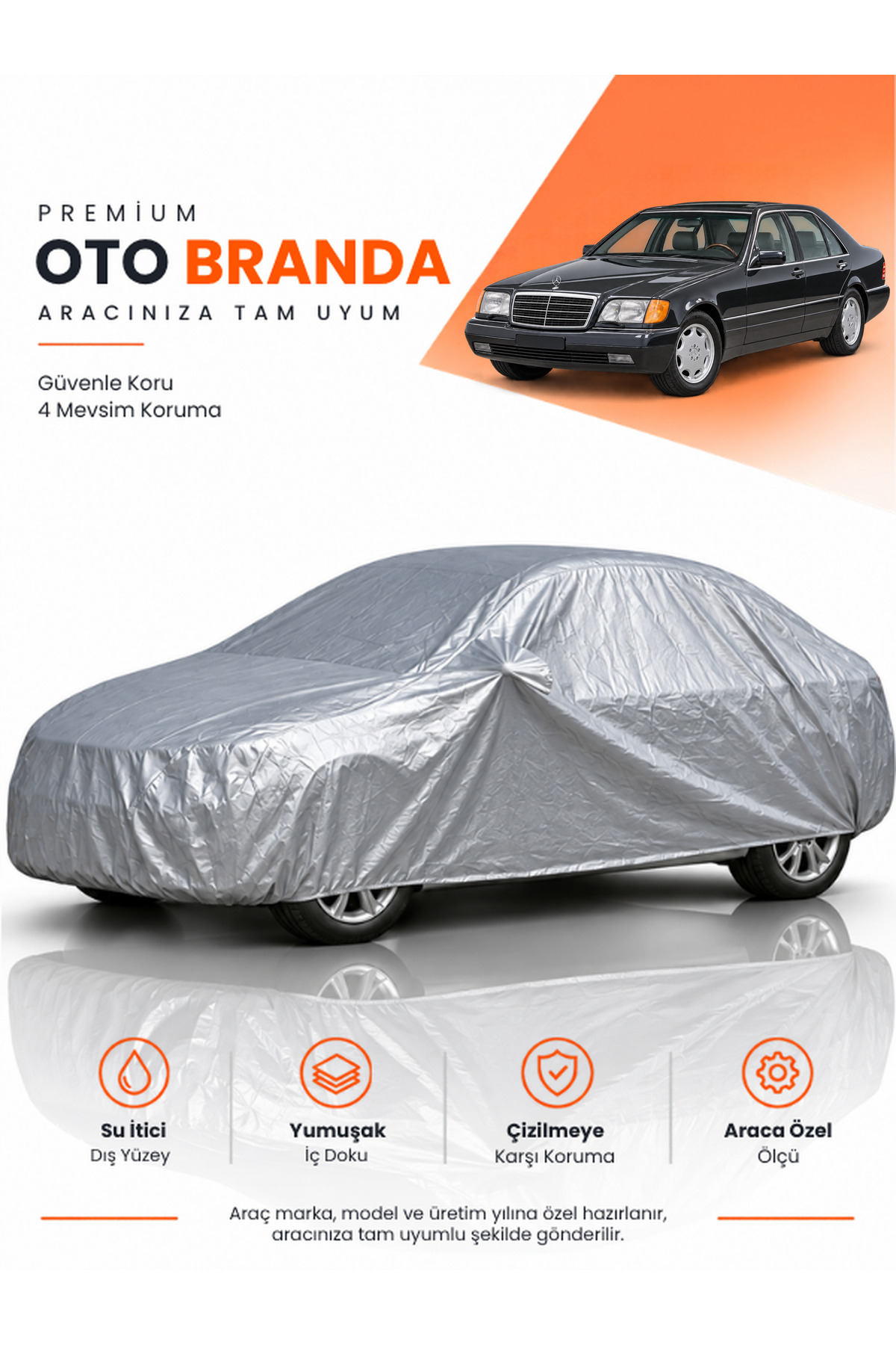 MERCEDES-BENZ 140 (1991-1998) SEDAN Uyumlu Araba Brandası Oto Branda Araba Örtüsü Araç Çadırı