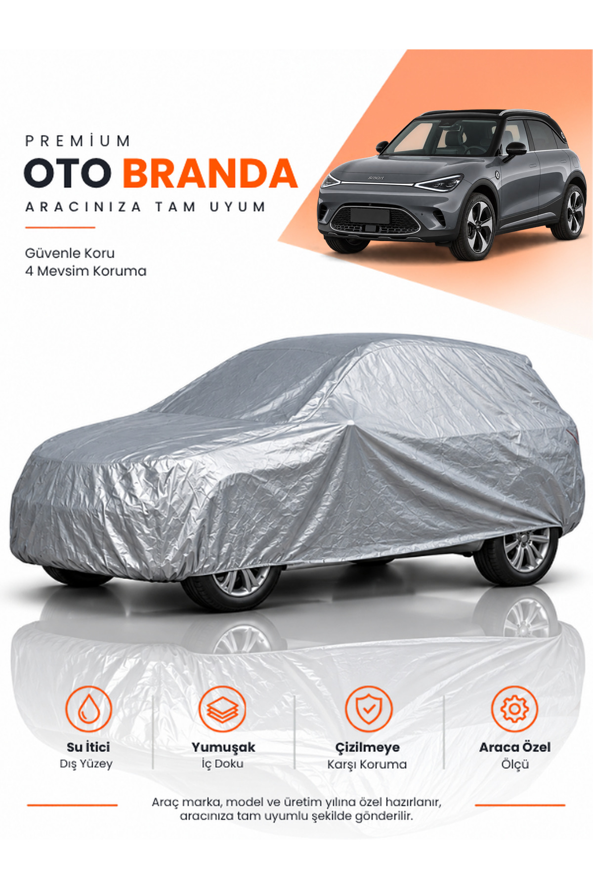 SMART 1 HX11 (2023-2026) SUV Uyumlu Araba Brandası Oto Branda Araba Örtüsü Araç Çadırı