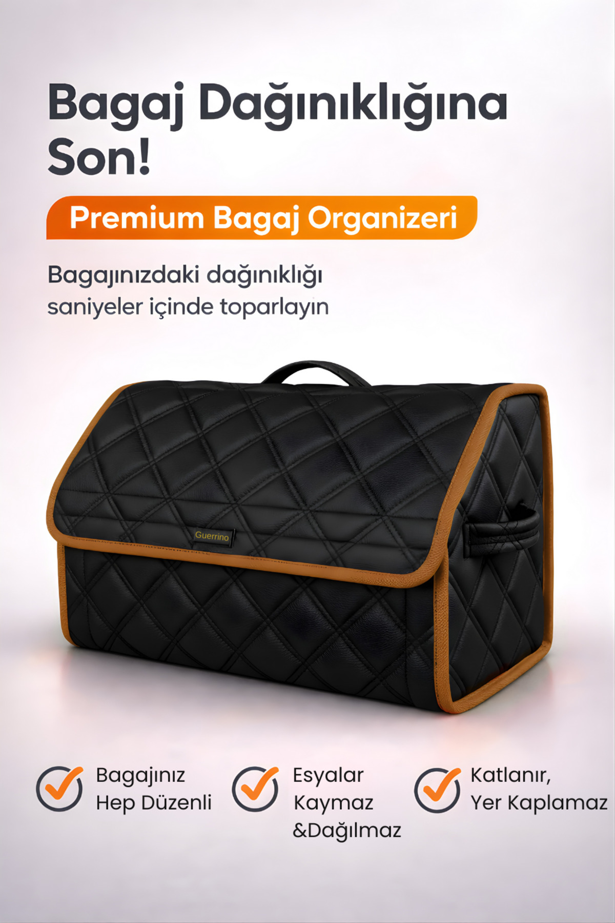 Bagaj Çantası Oto Bagaj Organizer Çift Kat Deri Su Geçirmez Kaymaz Katlanır Araç Düzenleyici